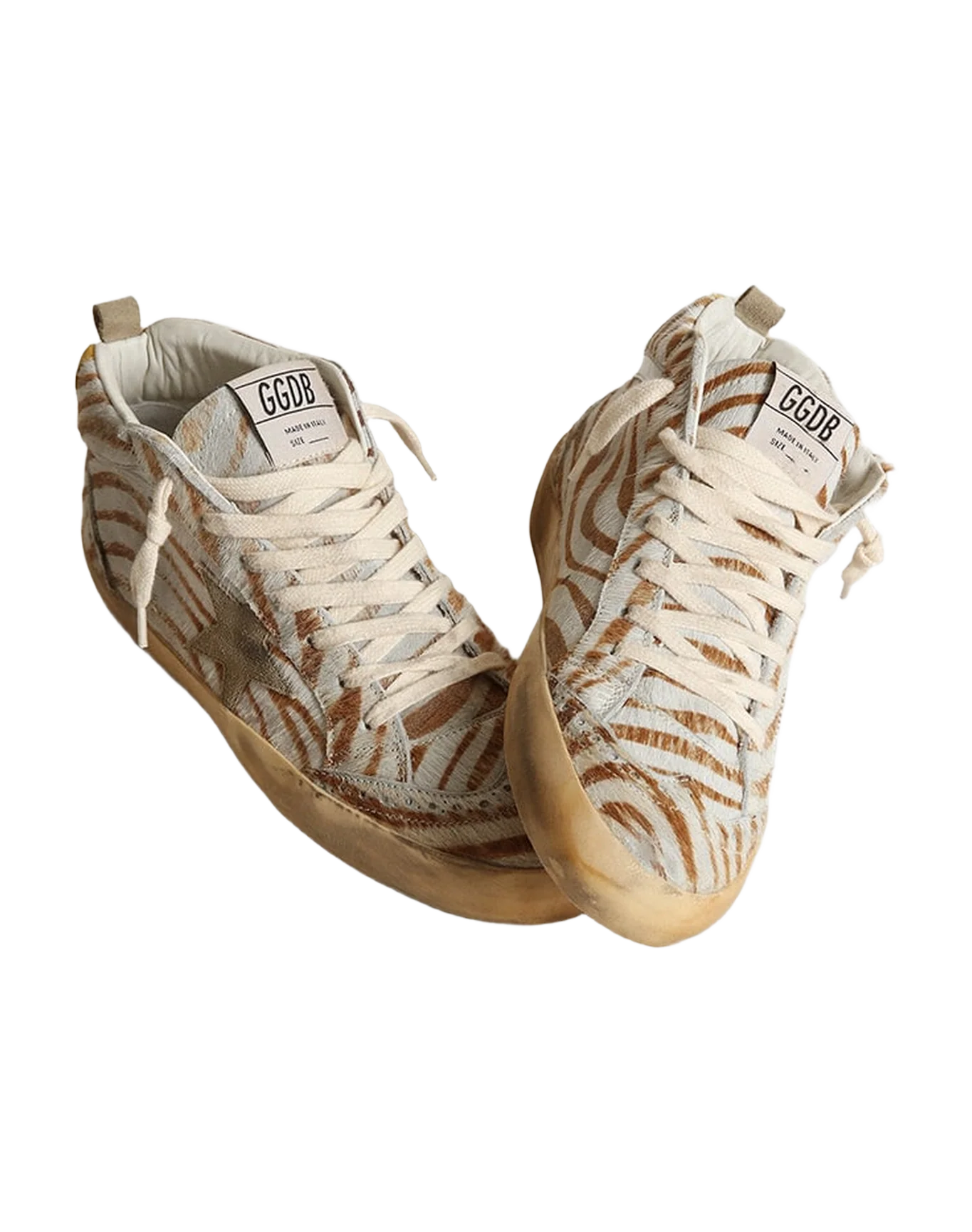 Women | Mid Star Beige Brown with Taupe Star & Honey Heel Tab | Beige Brown x Taupe x Silver x Honey - Image 8