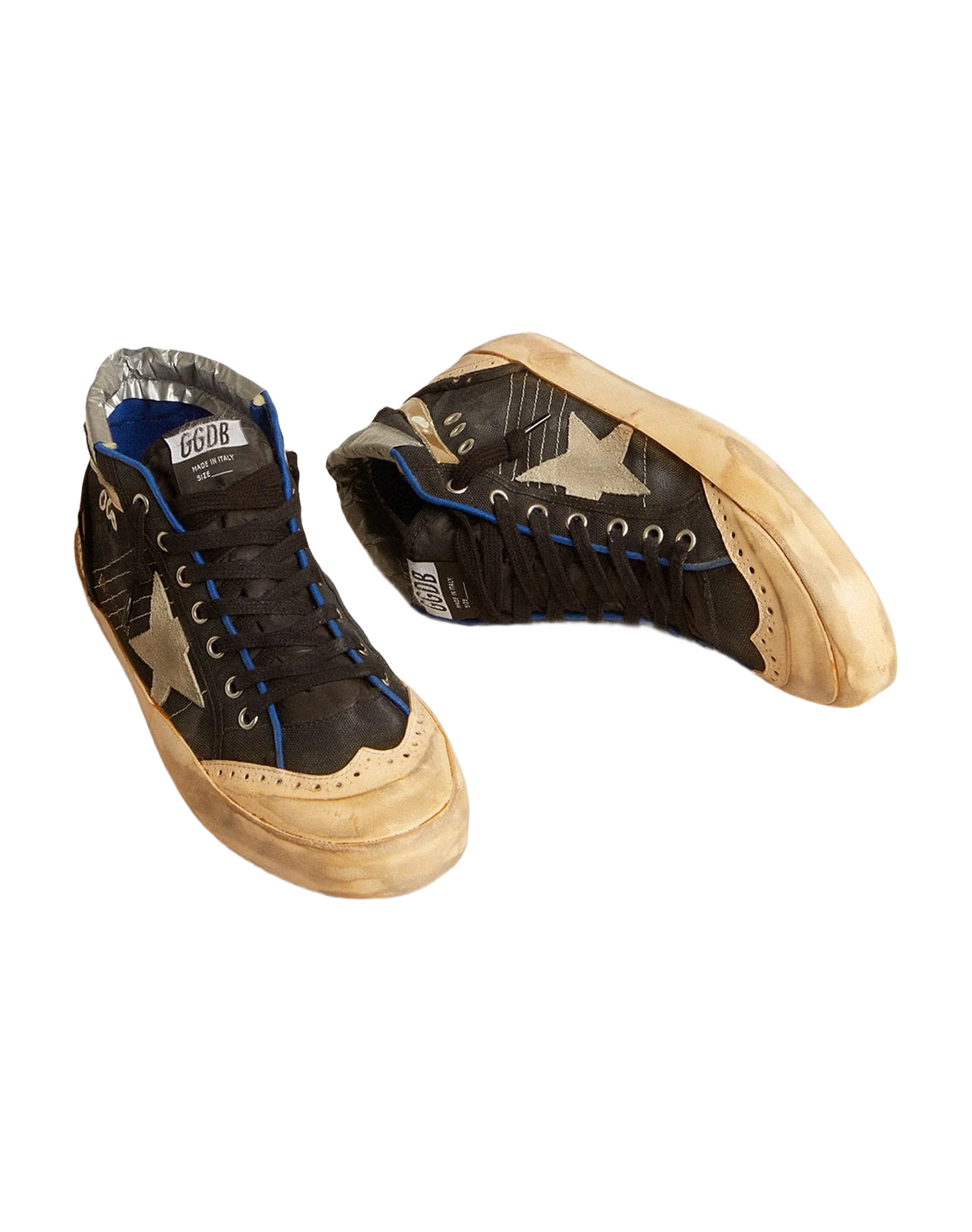 Women | Mid Star Lab Black Canvas with Ice-Gray Suede Star | Black x Ice x Vanilla x Gold - Image 3