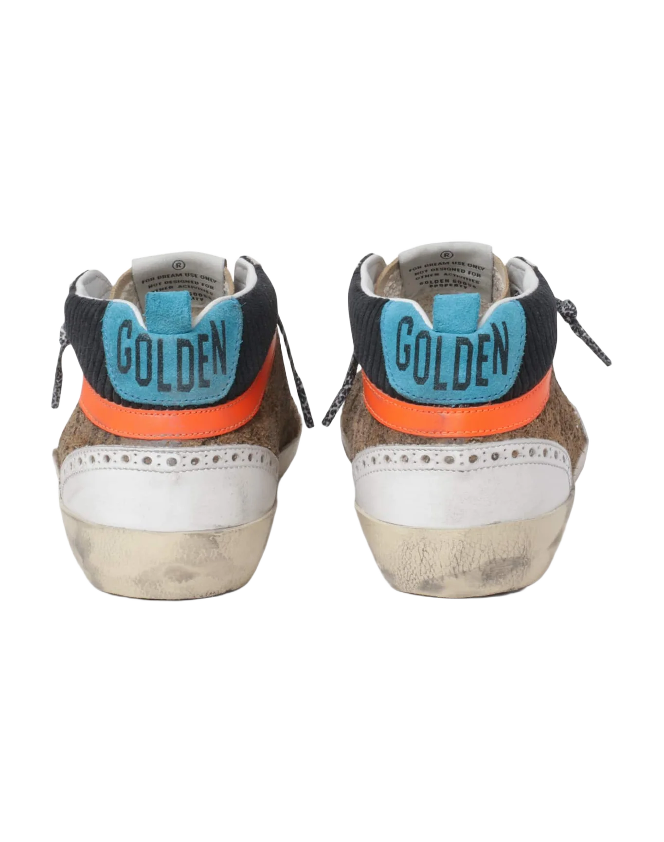 Women | Mid Star Ltd Sneakers with Leopard-Print & Corduroy Suede Upper | Beige Brown Leo x Black x White x Beige x Cyan Blue - Image 2