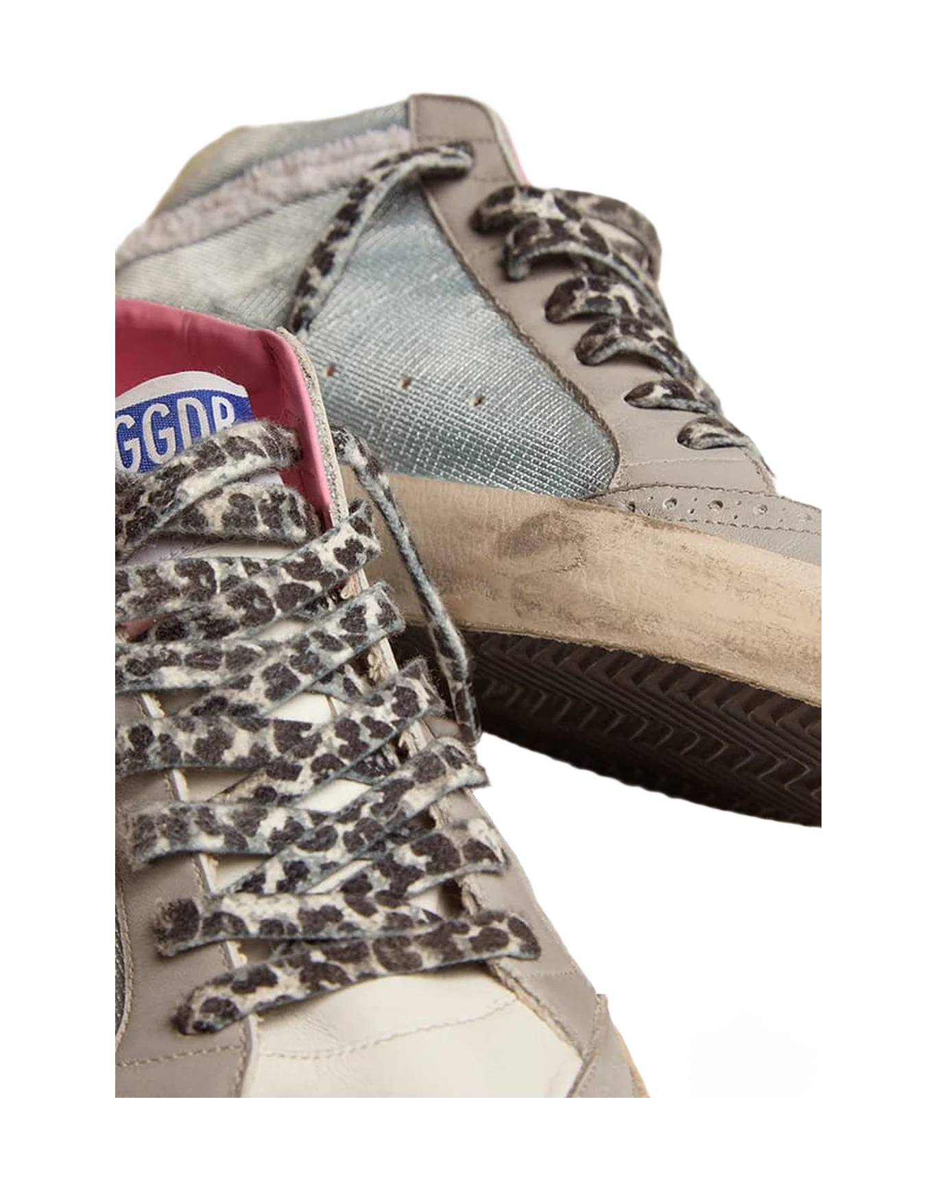 Women | Mid Star Metallic Light Blue Leather with White Leather Star | Light Blue x Light Grey x White x Ice - Image 3