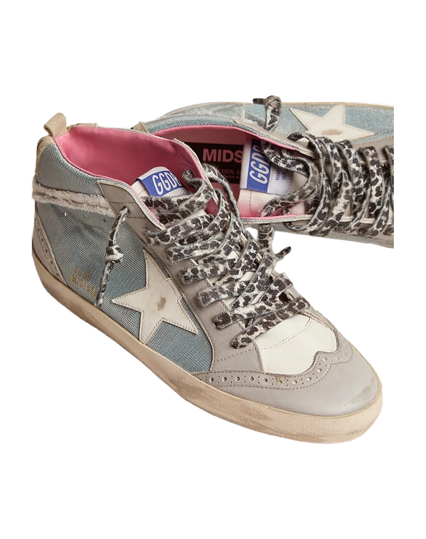 Women | Mid Star Metallic Light Blue Leather with White Leather Star | Light Blue x Light Grey x White x Ice - Image 5