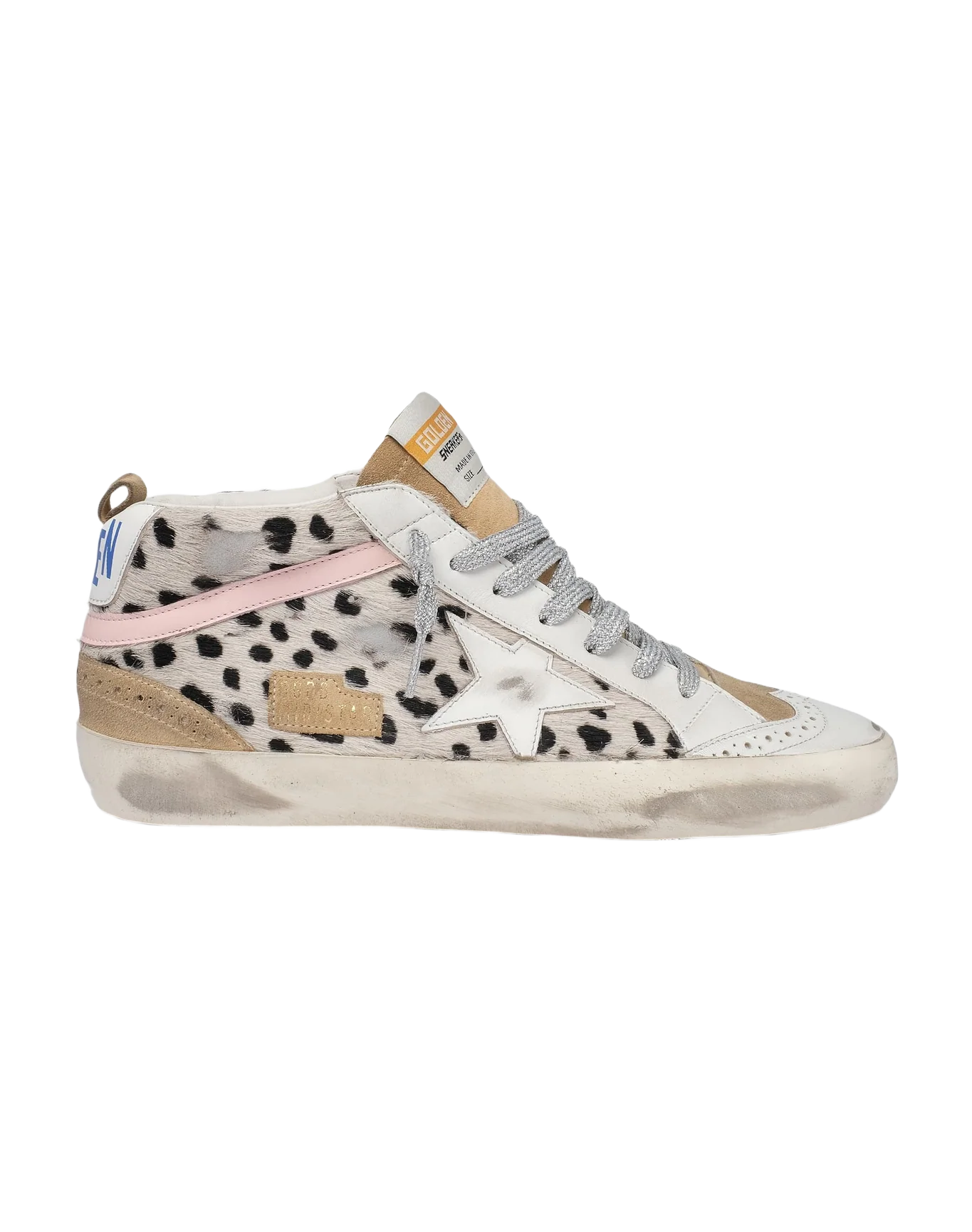 Women | Mid Star Pois Horsy Upper Leather Star Wave & Heel | White Black x White x Cappuccino x Rose Quartz - Image 6