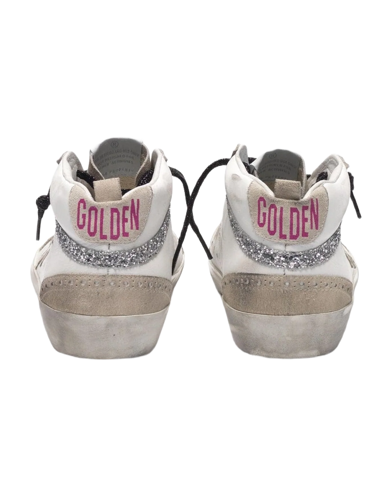 Women | Mid-Star Sneakers Leather with Snakeskin-Print Star & Glitter Inserts