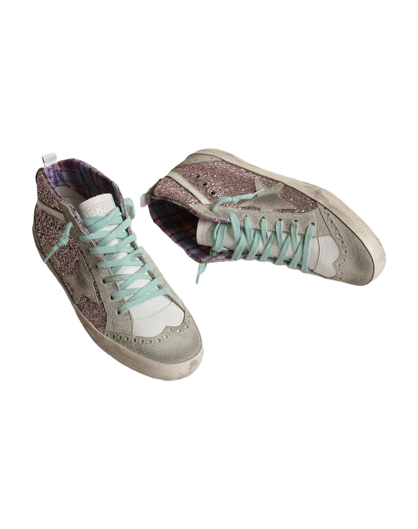 Women | Mid Star Sneakers Pink Glitter with Suede Star | Pink x Ice x White x Night Blue x Multicolor - Image 4