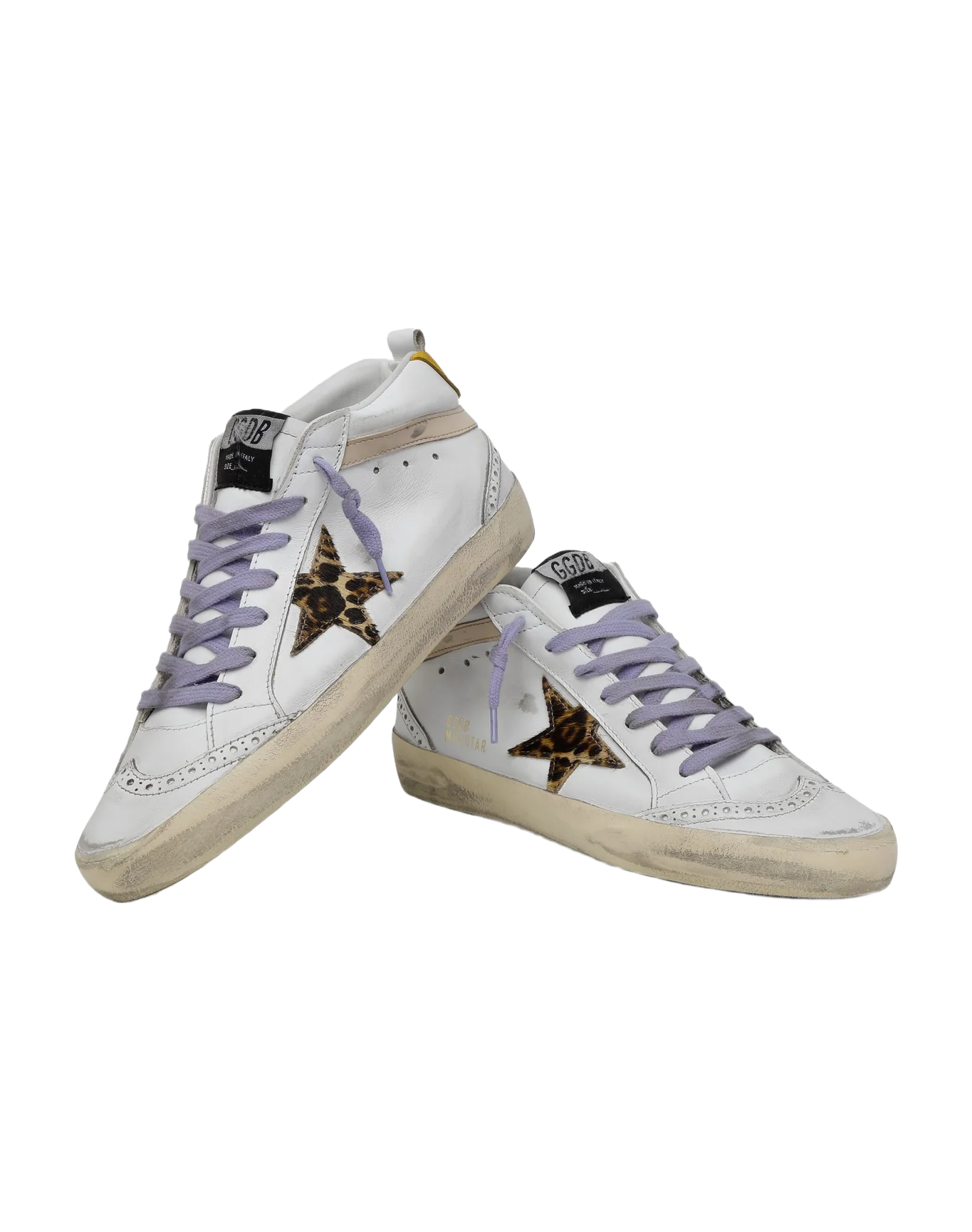 Women | Mid Star Sneakers with Pony Skin Star & Orange Heel Tab | White x Beige Brown Leo x Beige x Light Orange - Image 4
