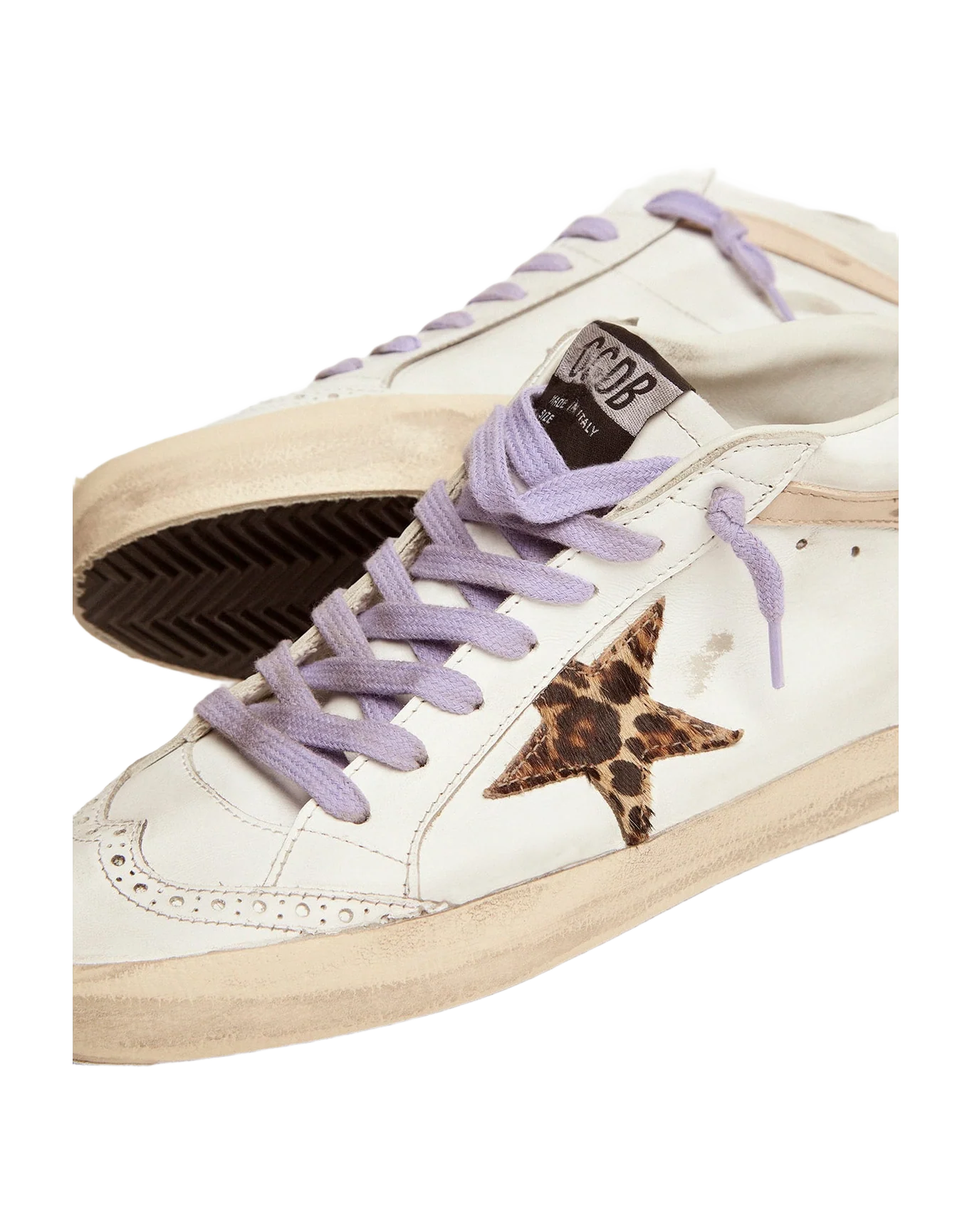 Women | Mid Star Sneakers with Pony Skin Star & Orange Heel Tab | White x Beige Brown Leo x Beige x Light Orange - Image 7