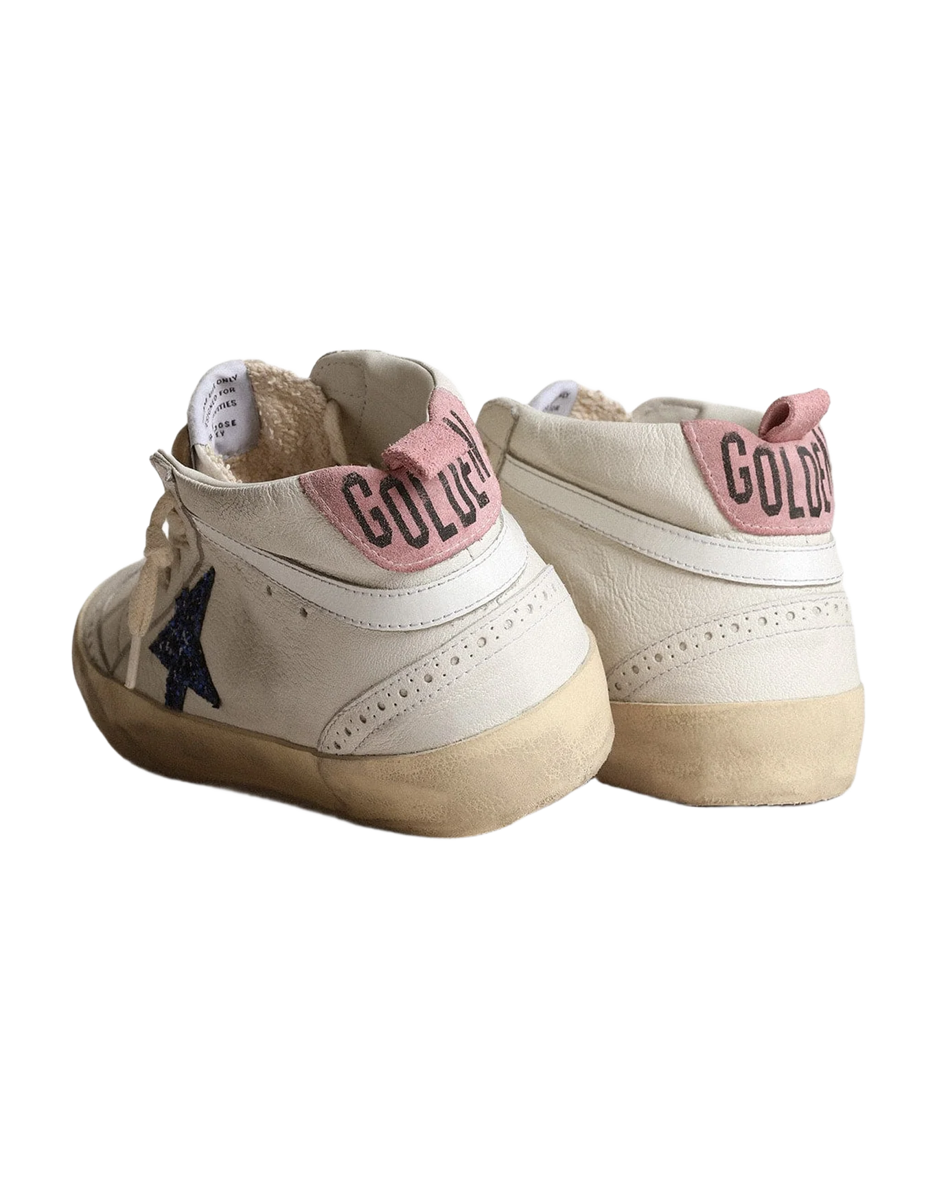 Women | Mid Star with Blue Glitter Star & Pink Suede Heel Tab | White x Blue x Pink - Image 4