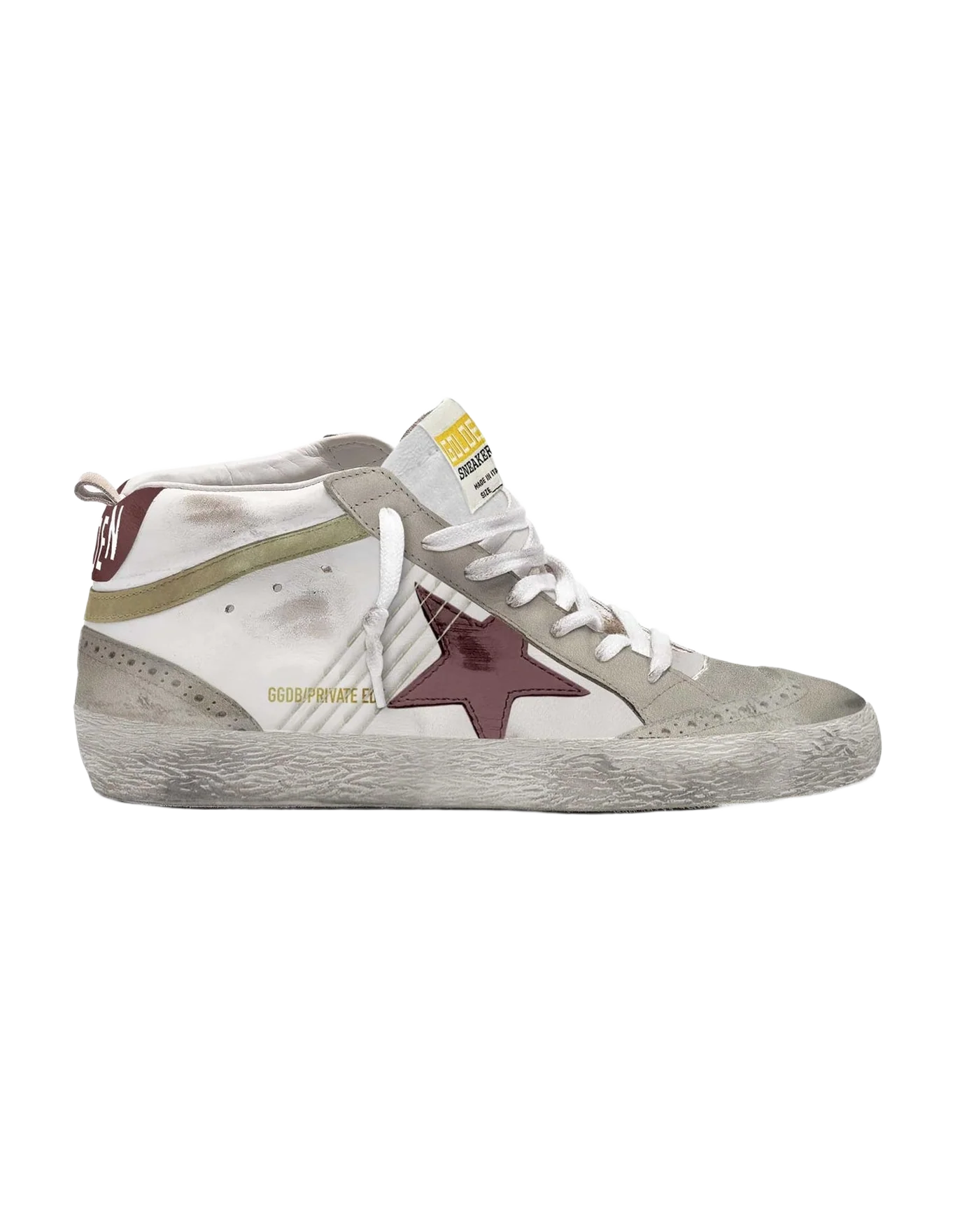 Women | Mid Star with Burgundy Star | White x Burgundy x Taupe x Gold