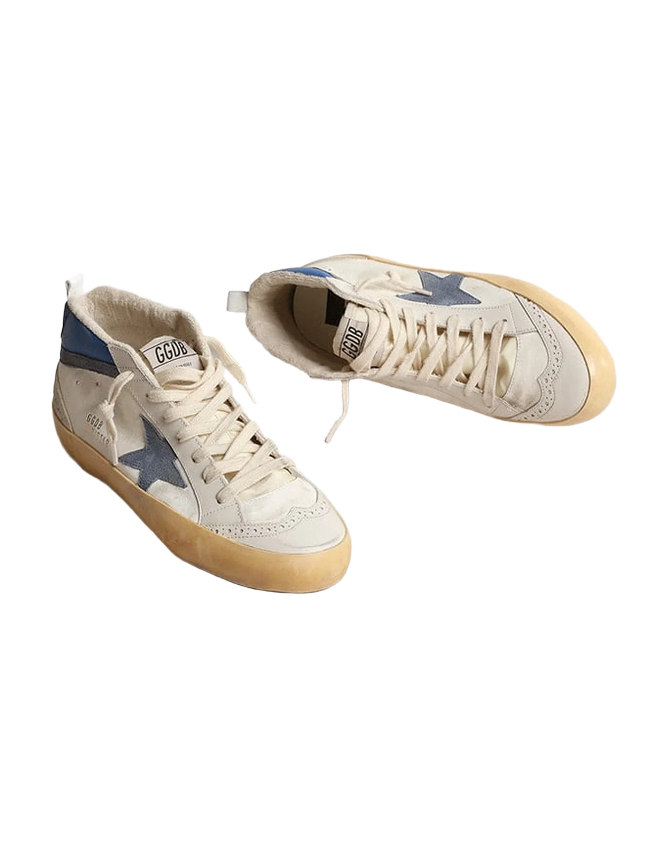 Women | Mid Star with Cream Leather & Powder Blue Star | Cream x Blue x Milky x Powder Blue - Image 2