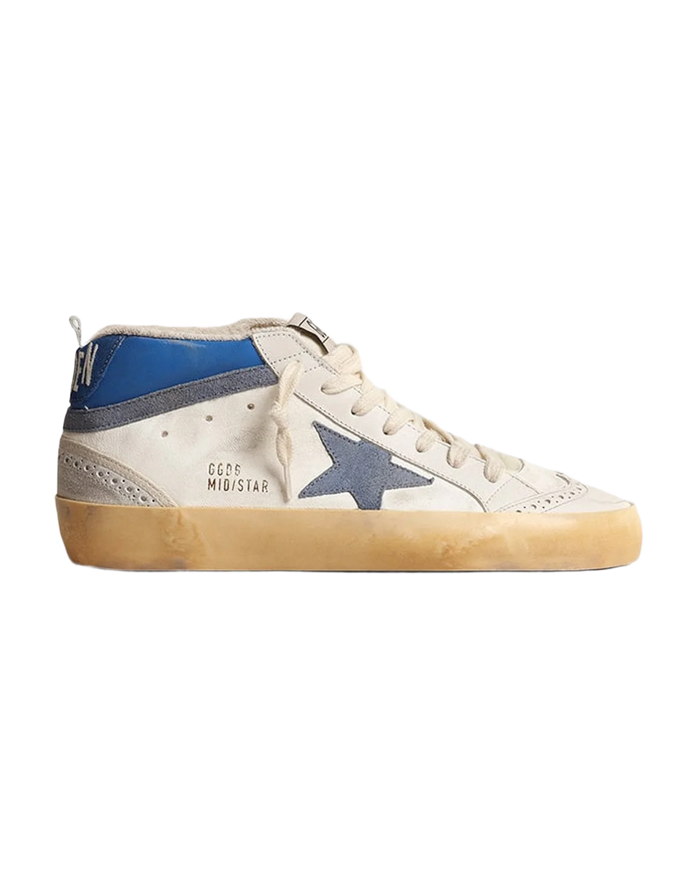 Women | Mid Star with Cream Leather & Powder Blue Star | Cream x Blue x Milky x Powder Blue - Image 3