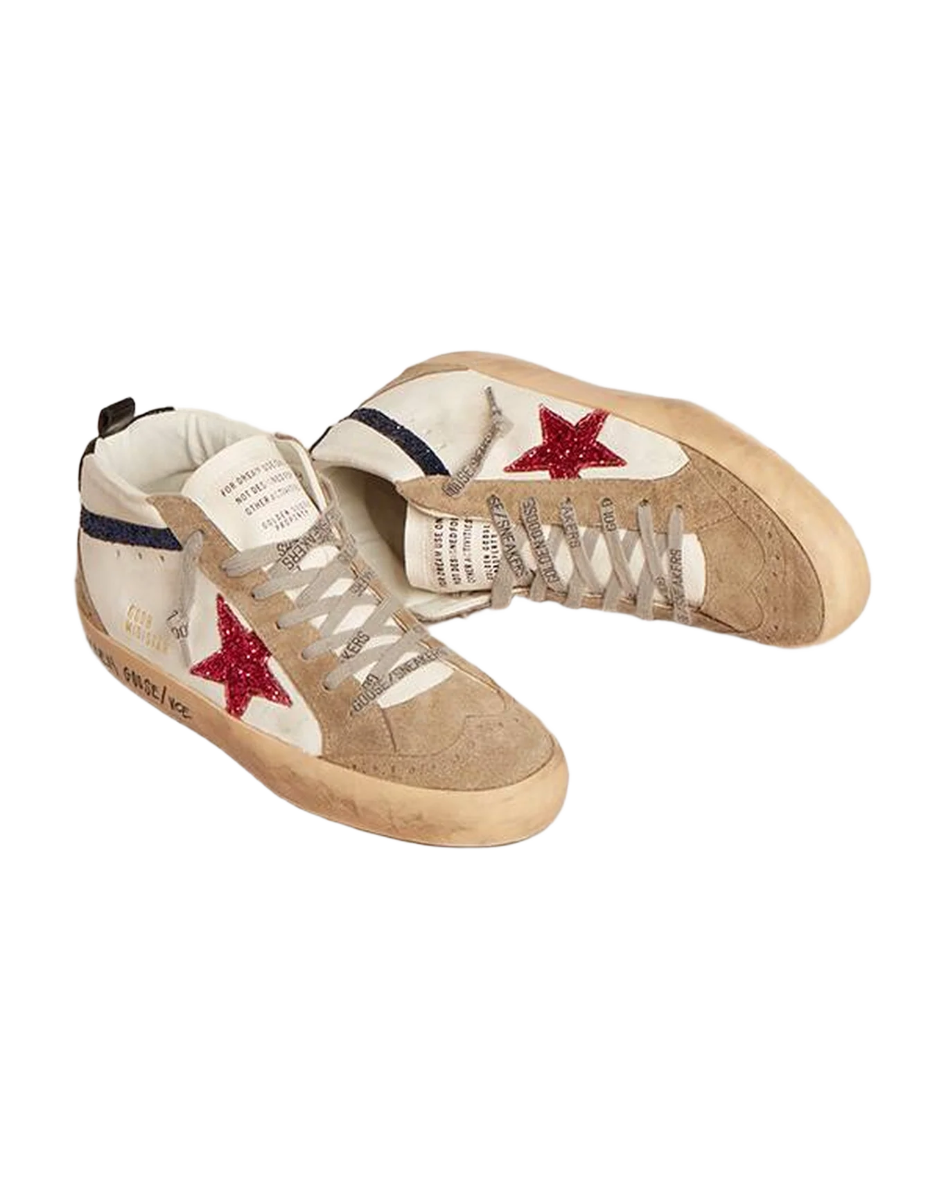 Women | Mid Star with Glitter Red Star & Glitter Blue Flash | Cream x Taupe x Fucsia x Blue x Black - Image 4