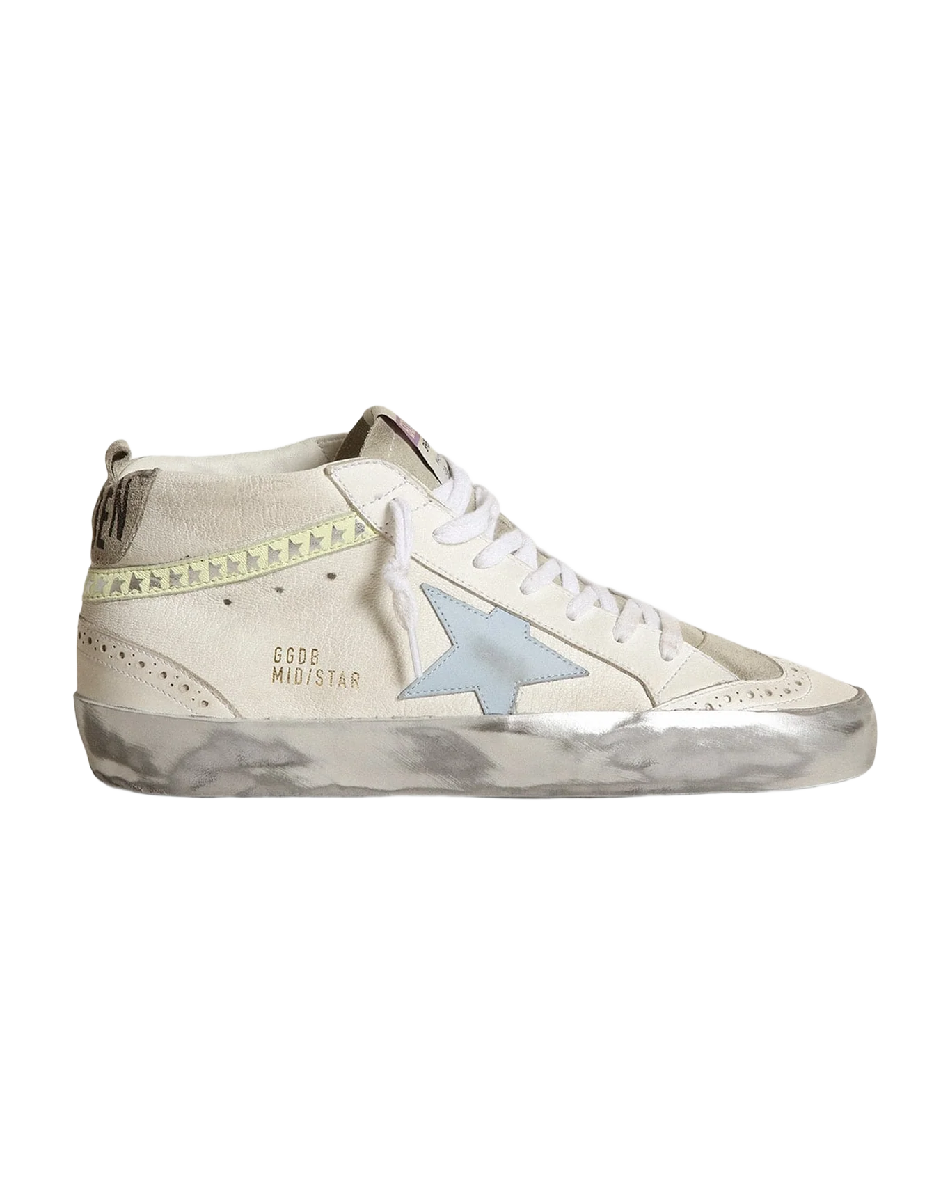 Women | Mid Star with Light Blue Leather Star & Nappa Flash with Stars | White x Ice x Blue Fog x Light Yellow - Image 10