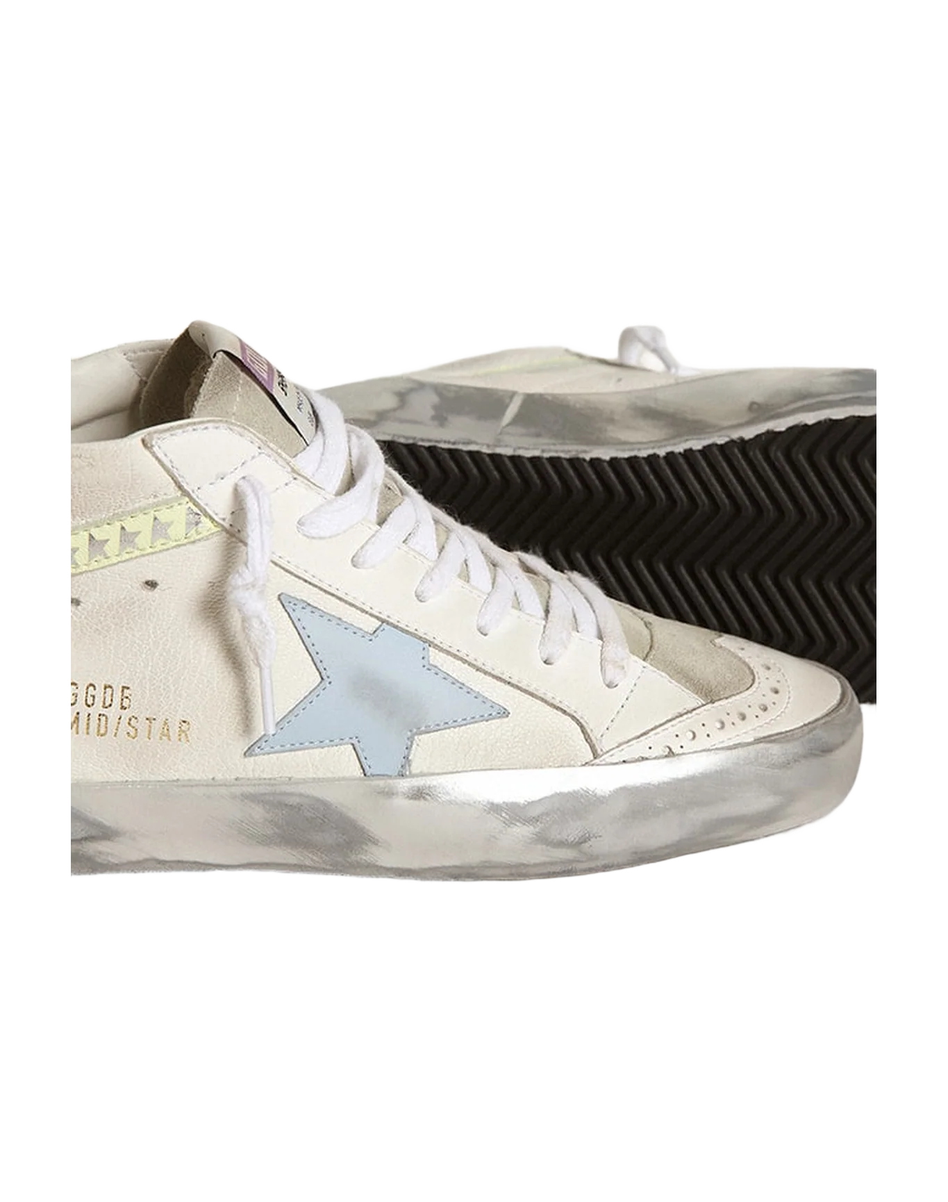 Women | Mid Star with Light Blue Leather Star & Nappa Flash with Stars | White x Ice x Blue Fog x Light Yellow - Image 5