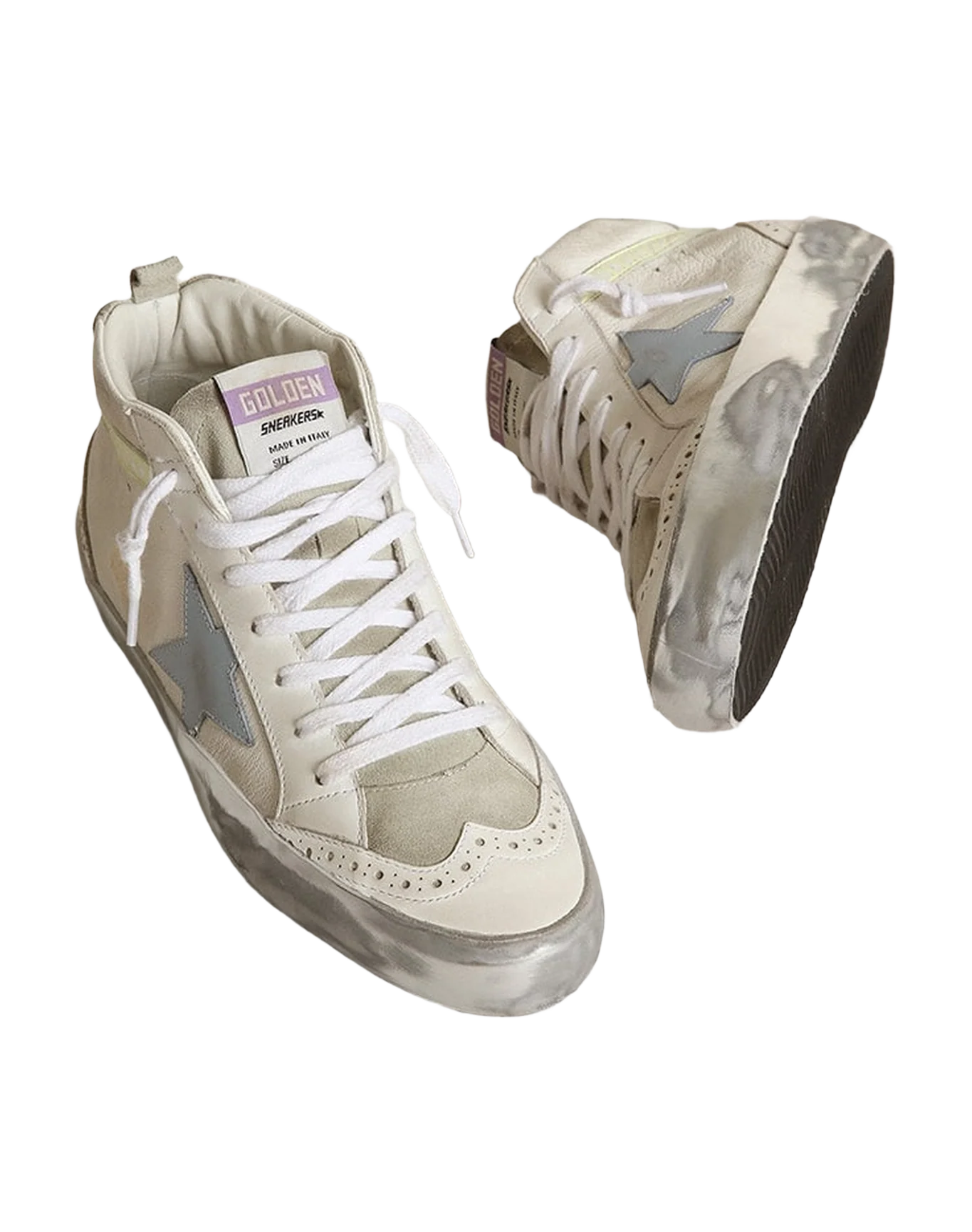 Women | Mid Star with Light Blue Leather Star & Nappa Flash with Stars | White x Ice x Blue Fog x Light Yellow - Image 7
