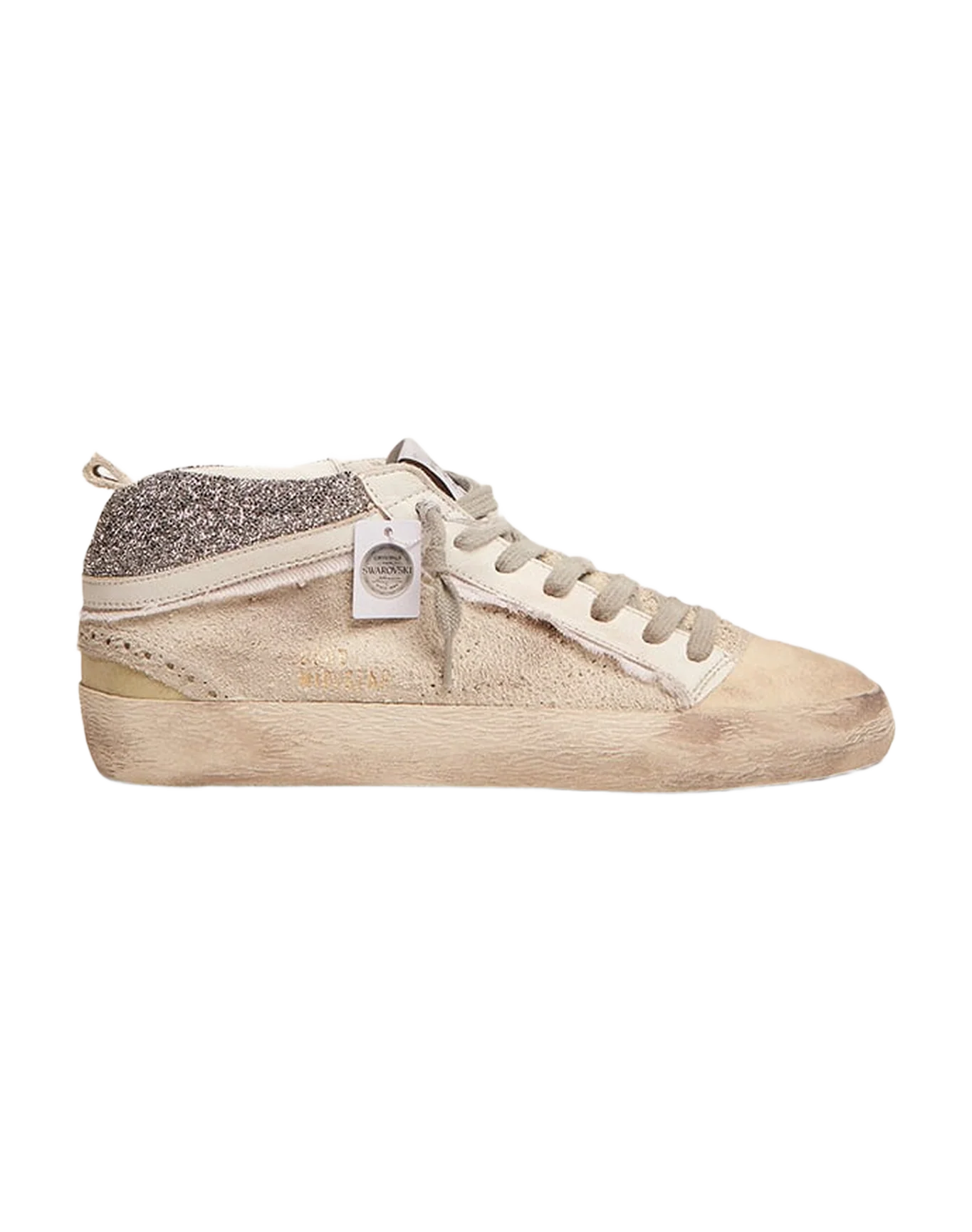Women | Mid Star with Reverse Construction & Swarovski Crystal Heel Tab | White x Silver Crystal - Image 2