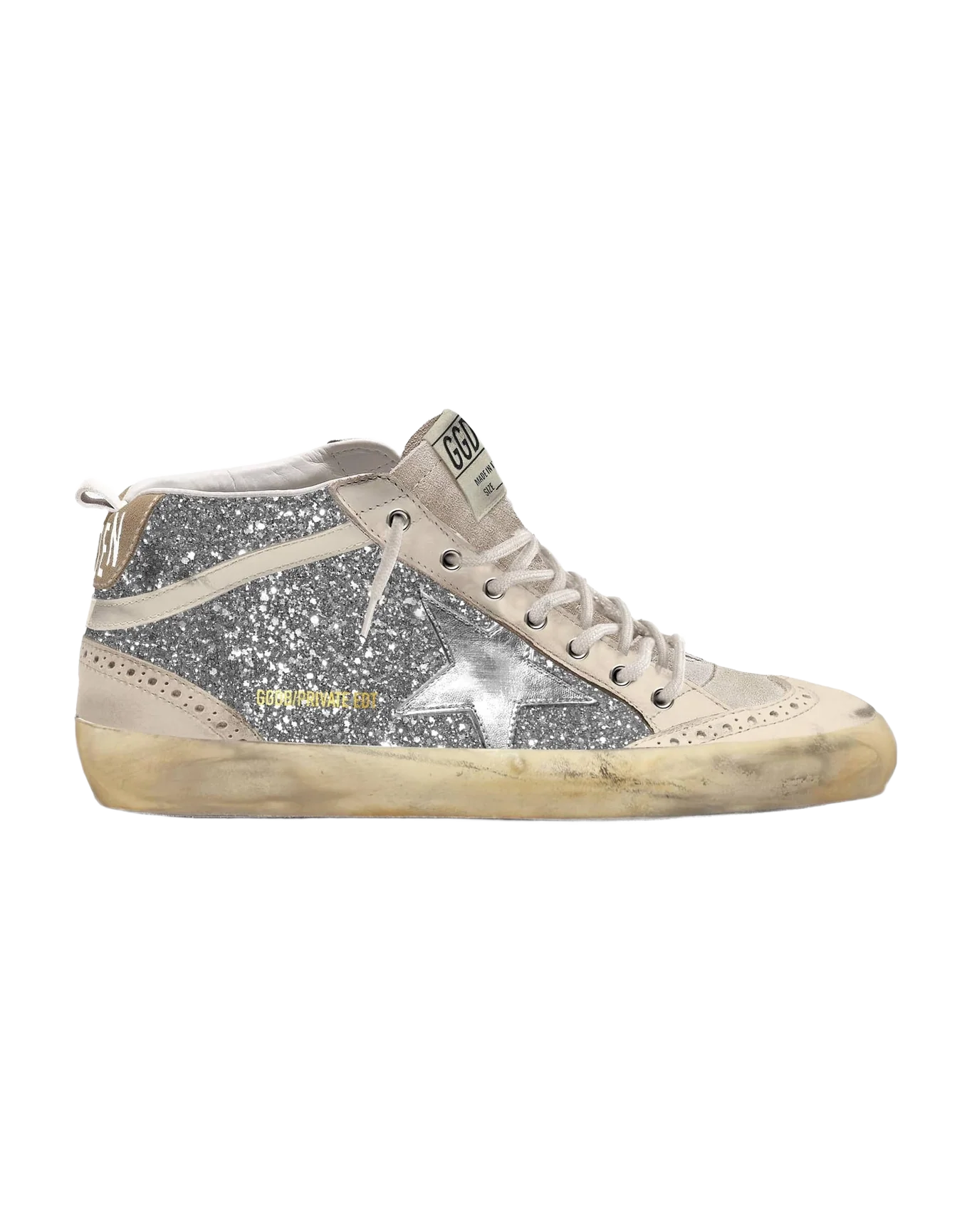 Women | Mid Star with Silver Glitter & Smoked Grey Suede | Silver x Smoke Gray x White - Image 2