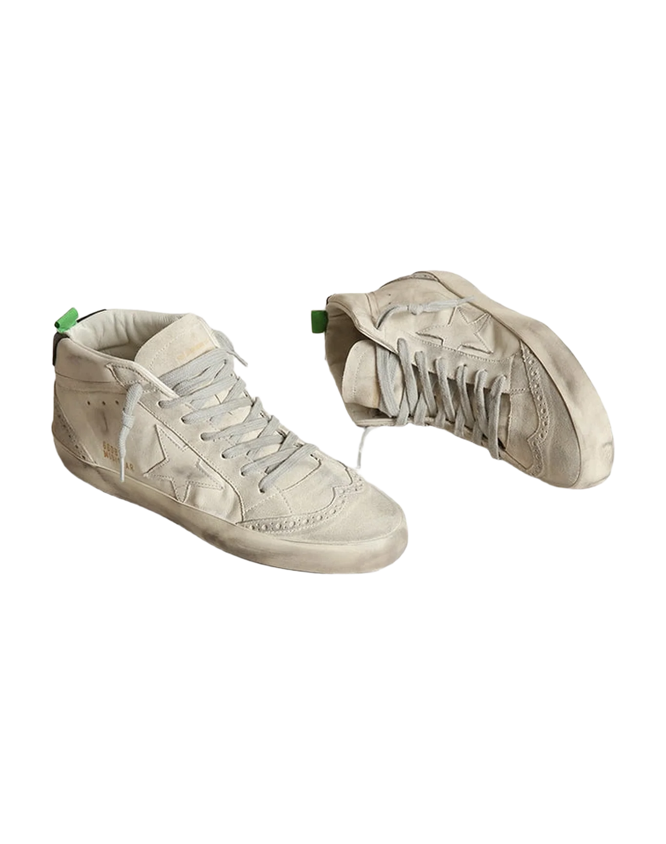 Women | Mid-Star with White Leather Star & Gray Suede Inserts | White x Grey x Black - Image 3