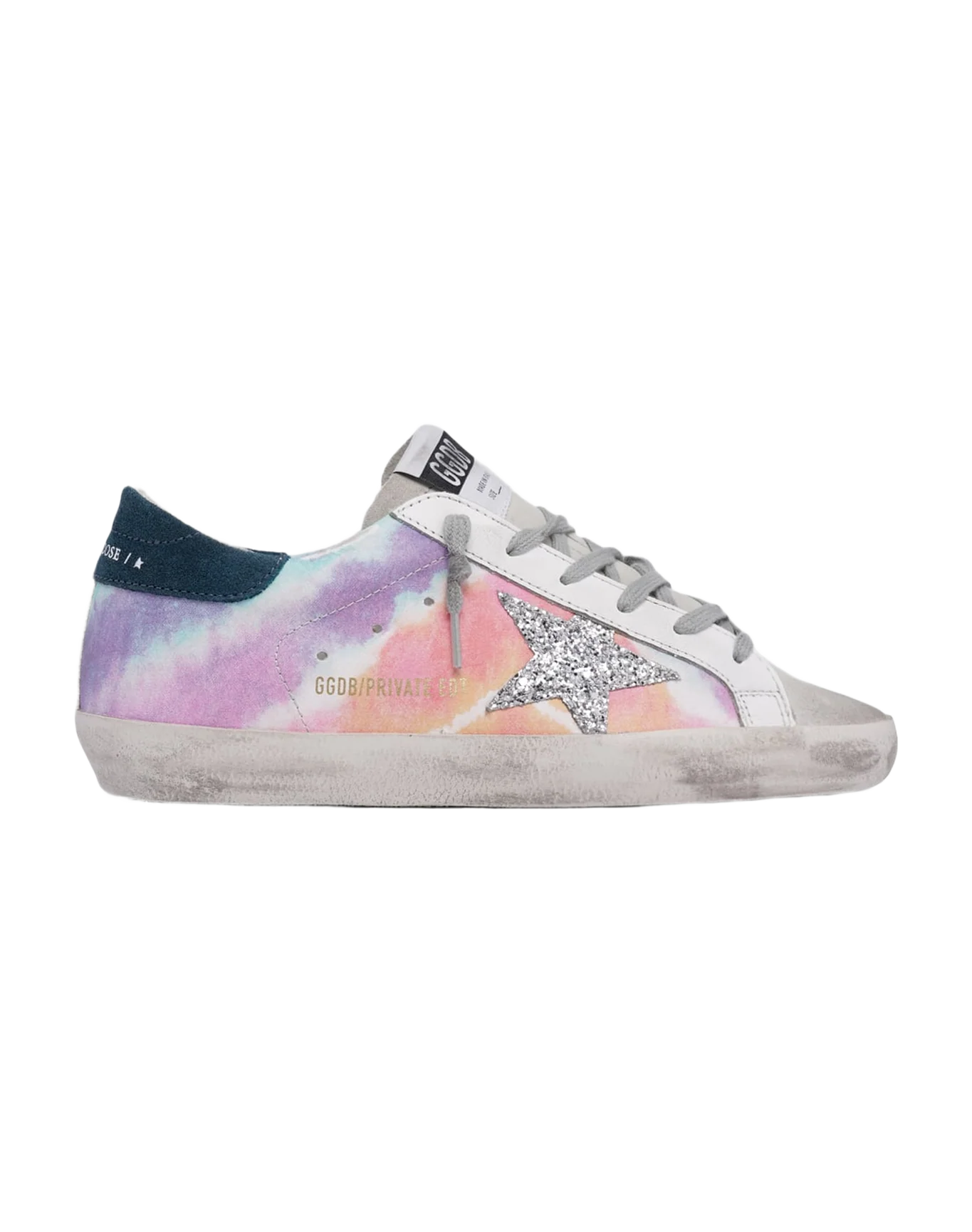 Women | Multi Color Super-Star with Silver Glitter Star & Blue Suede Heel Tab - Image 5