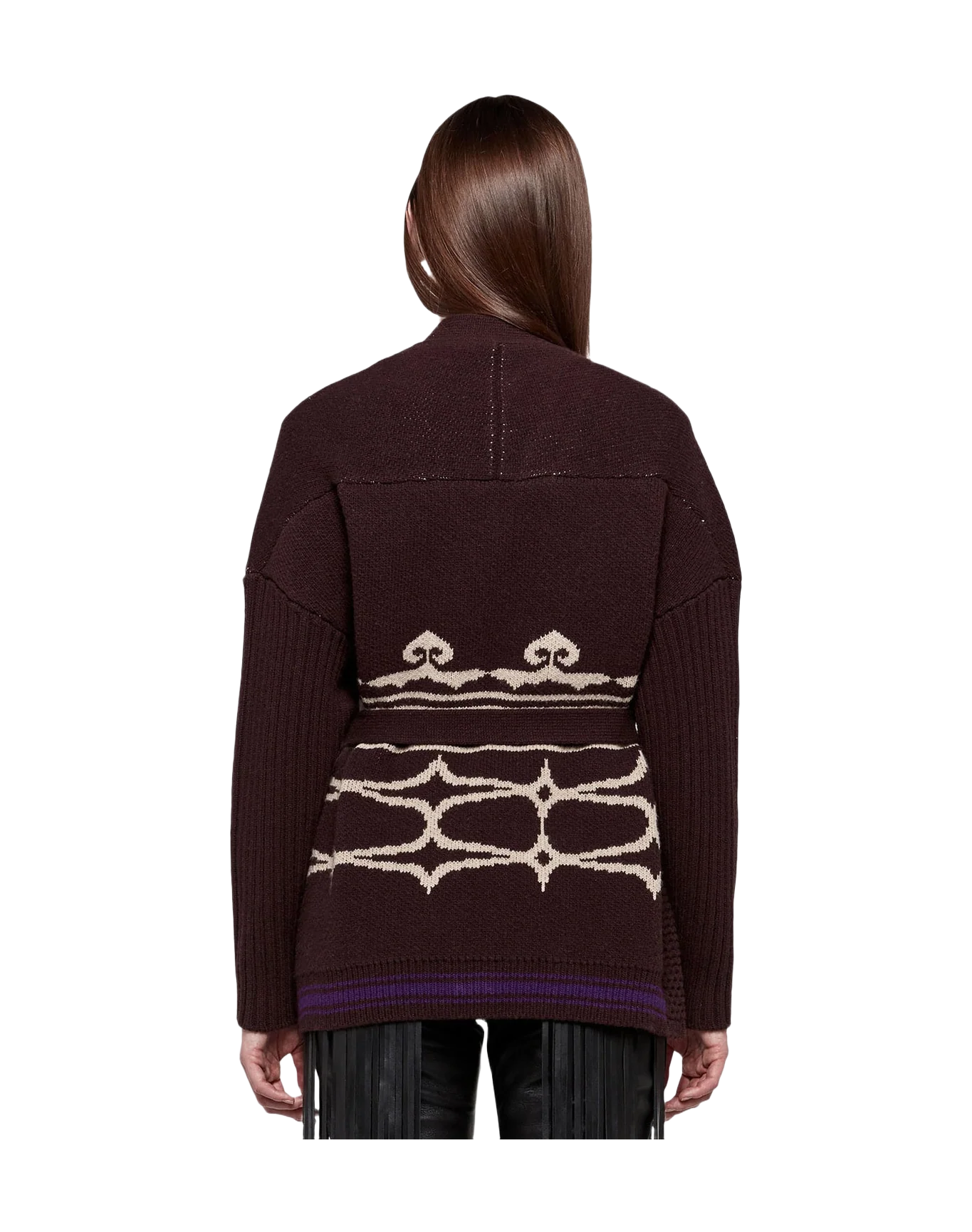 Women | Nanten Cardigan Extrafine Merino Wool with Belt At The Waist - Image 2