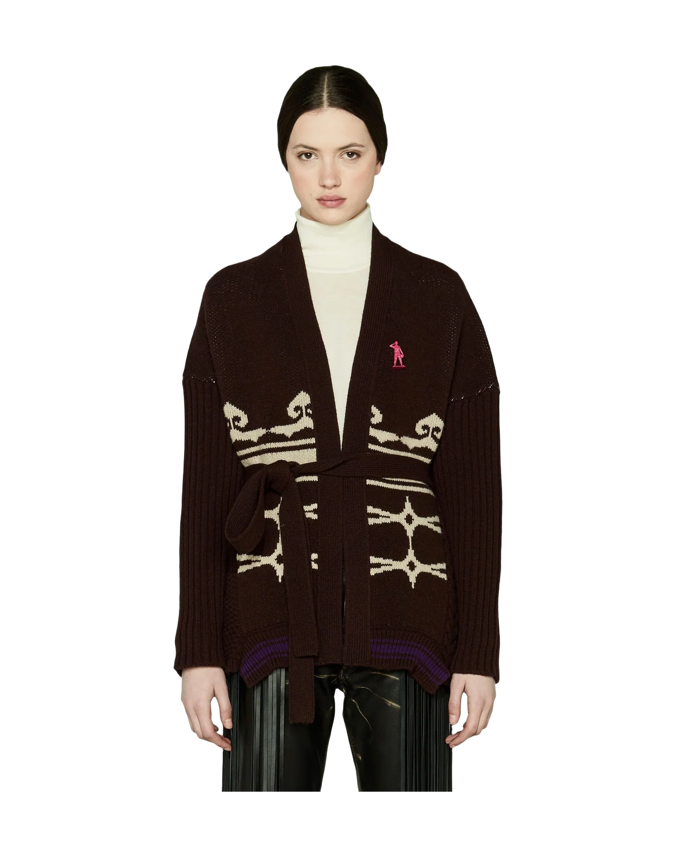 Women | Nanten Cardigan Extrafine Merino Wool with Belt At The Waist - Image 5