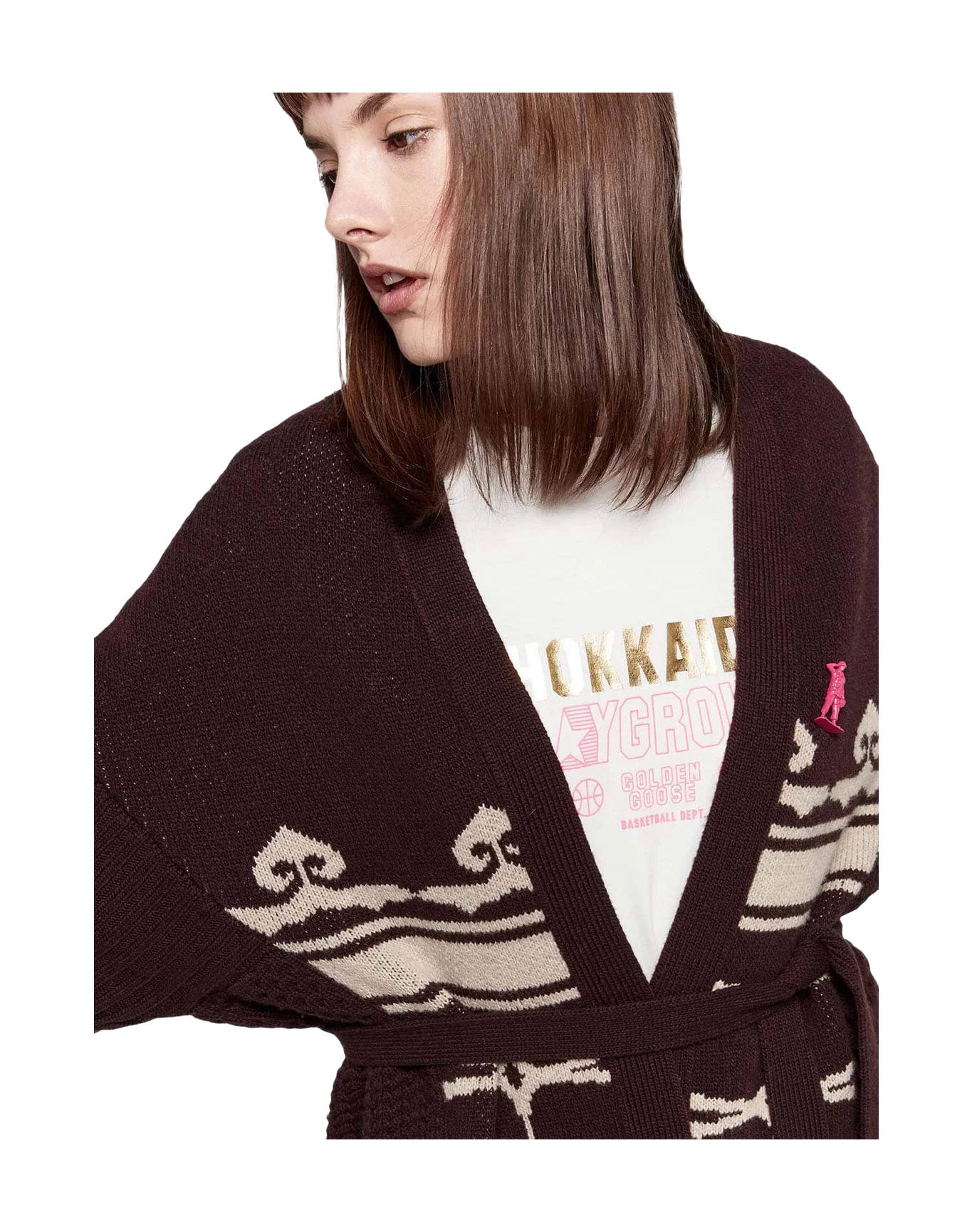 Women | Nanten Cardigan Extrafine Merino Wool with Belt At The Waist - Image 6