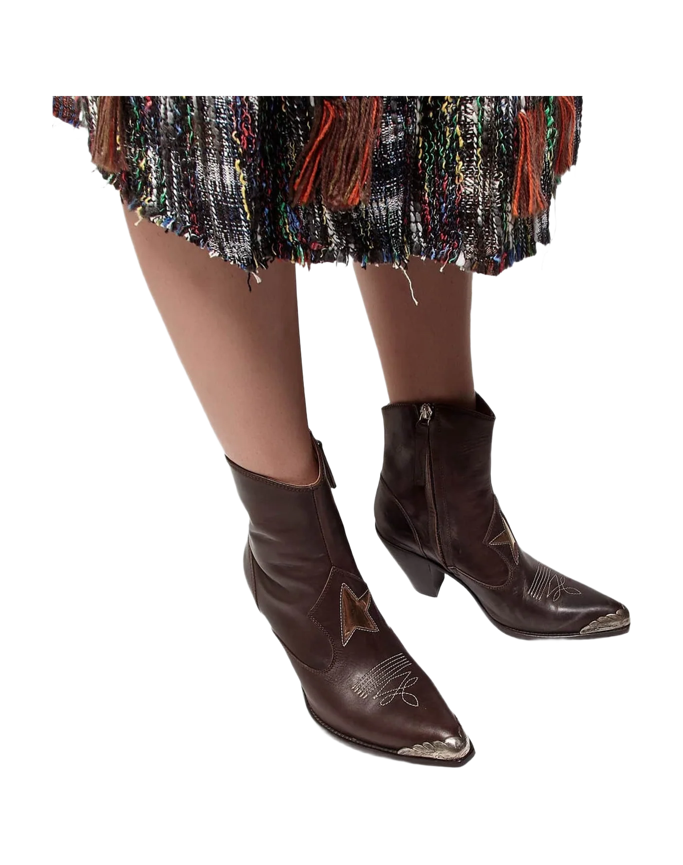 Women | Nora Ankle Boots with A Gold Star & Metal Plate (V1)