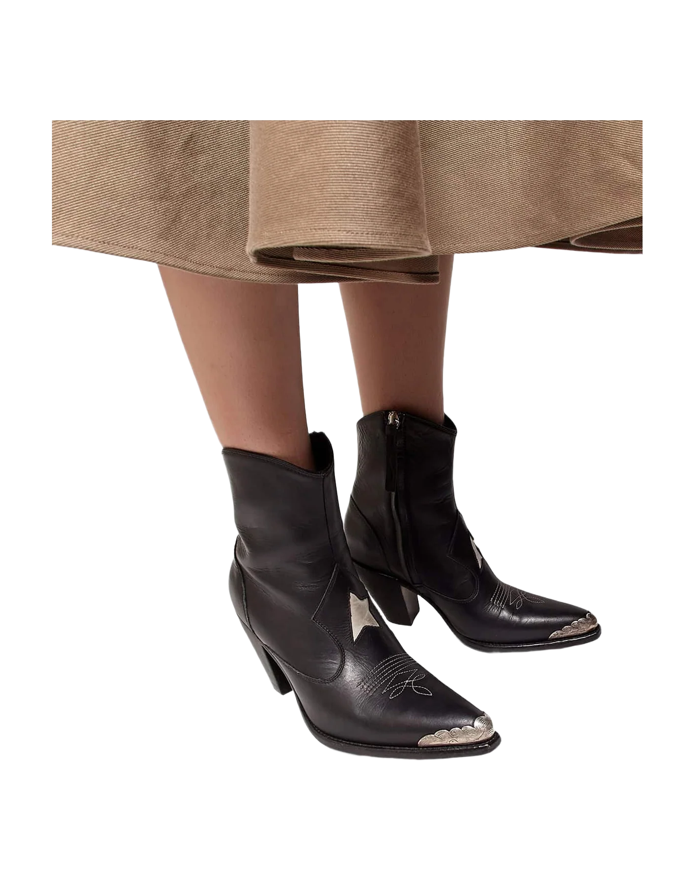Women | Nora Ankle Boots with A Gold Star & Metal Plate (V2) - Image 4