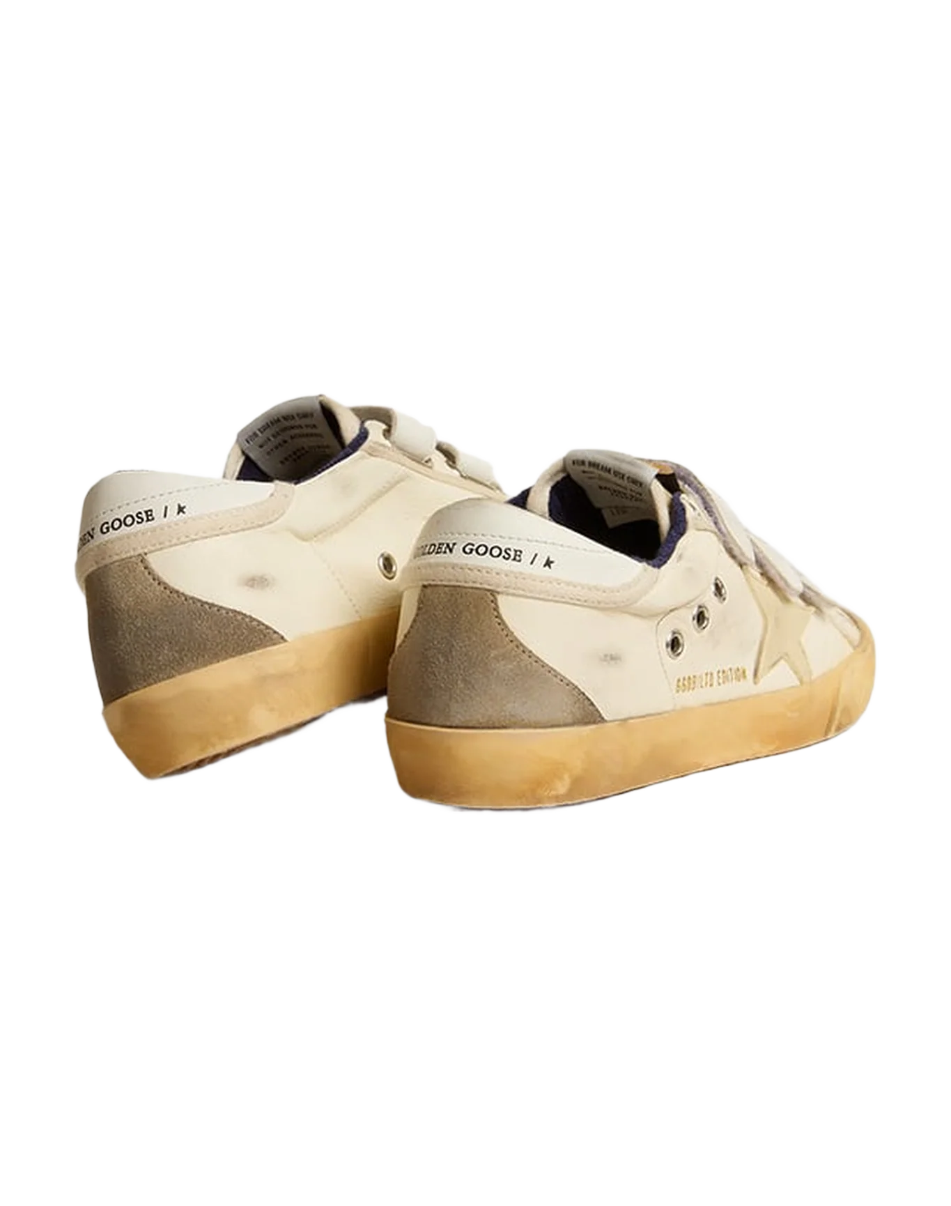 Women | Old School Lab Nappa with Rubber Star & Suede Inserts | White x Yellow x Ice - Image 3