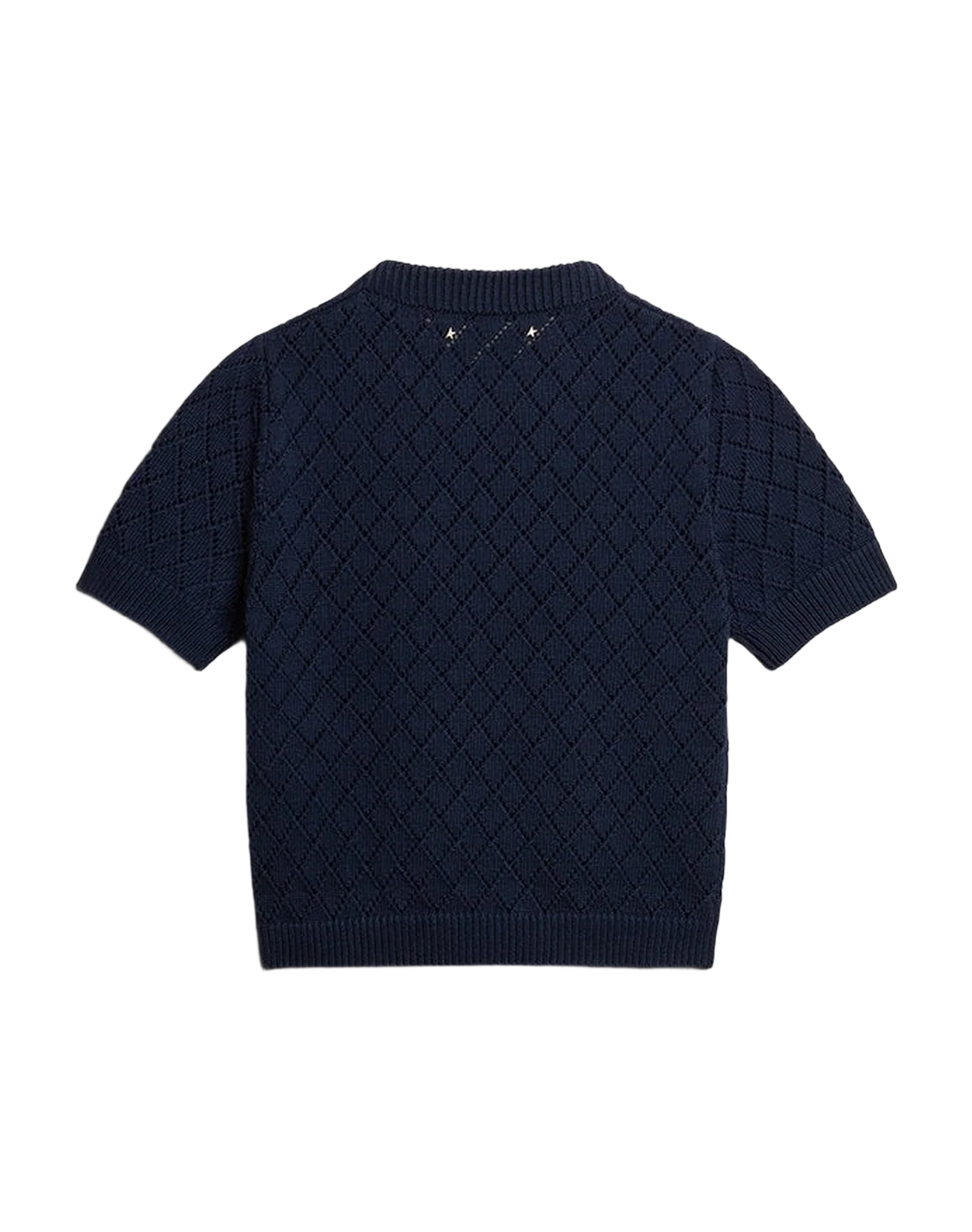 Women | Open-Weave Knit with Midnight Blue Argyle Pattern | Eclipse - Image 10