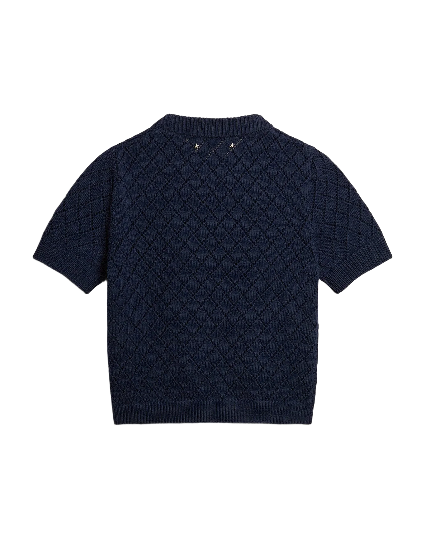 Women | Open-Weave Knit with Midnight Blue Argyle Pattern | Eclipse - Image 7