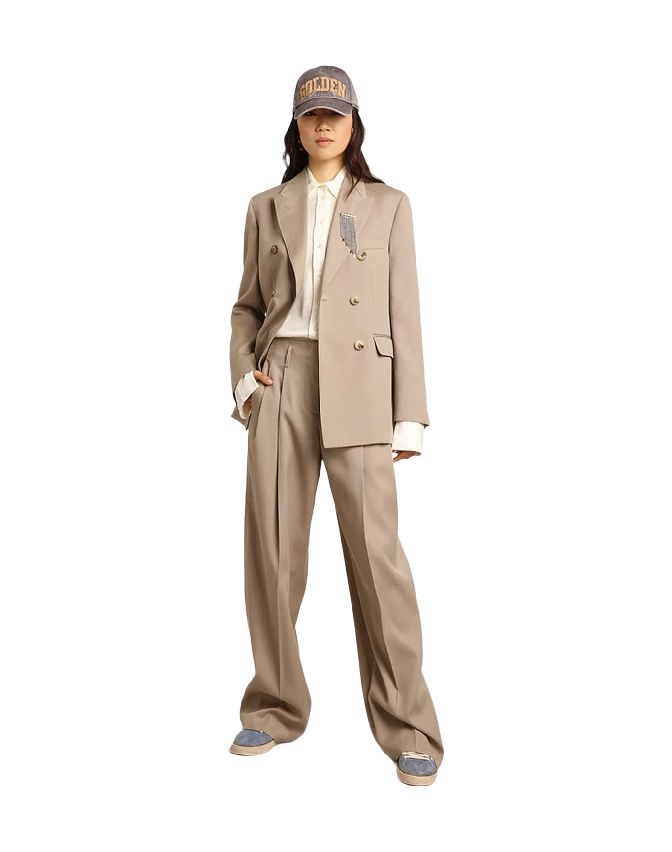 Women | Parchment-Colored Slim-Fit Shirt | Parchment - Image 8