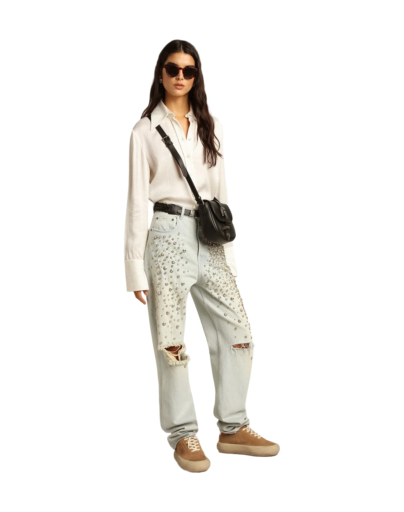 Women | Parchment-Colored Slim-Fit Shirt | Parchment - Image 9