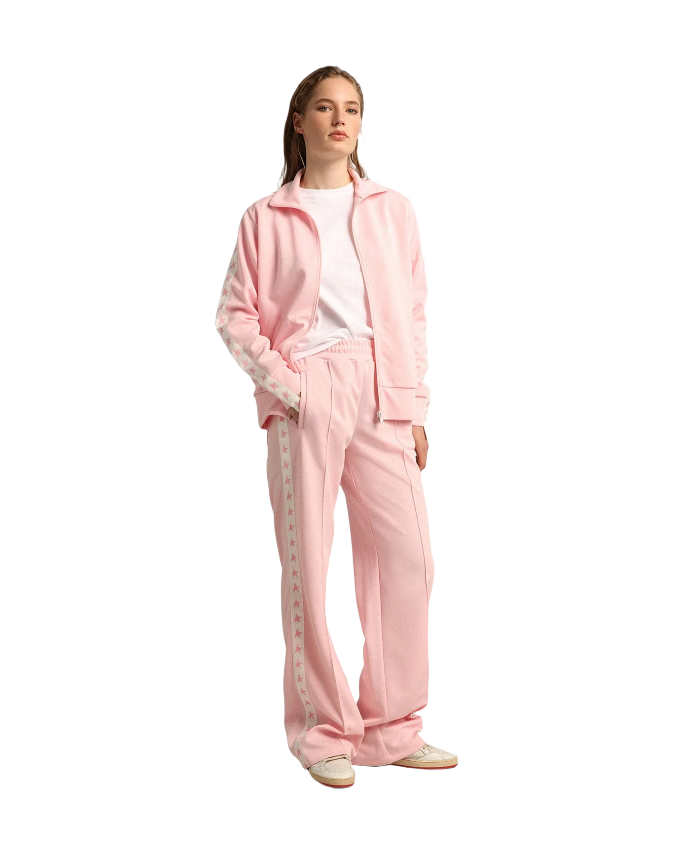 Women | Pink Joggers with Band & Stars On The Sides | Rose Shadow x White - Image 7