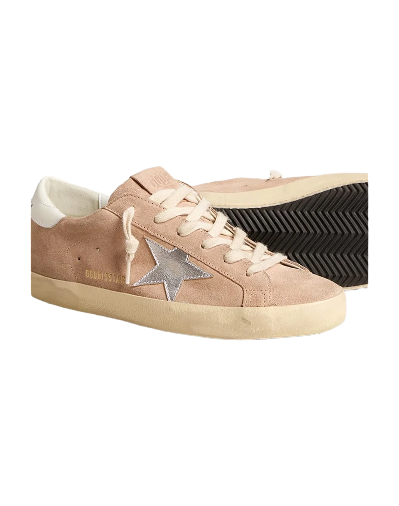 Women | Pink Super-Star with Silver Star & White Heel Tab | Pink x Silver x White