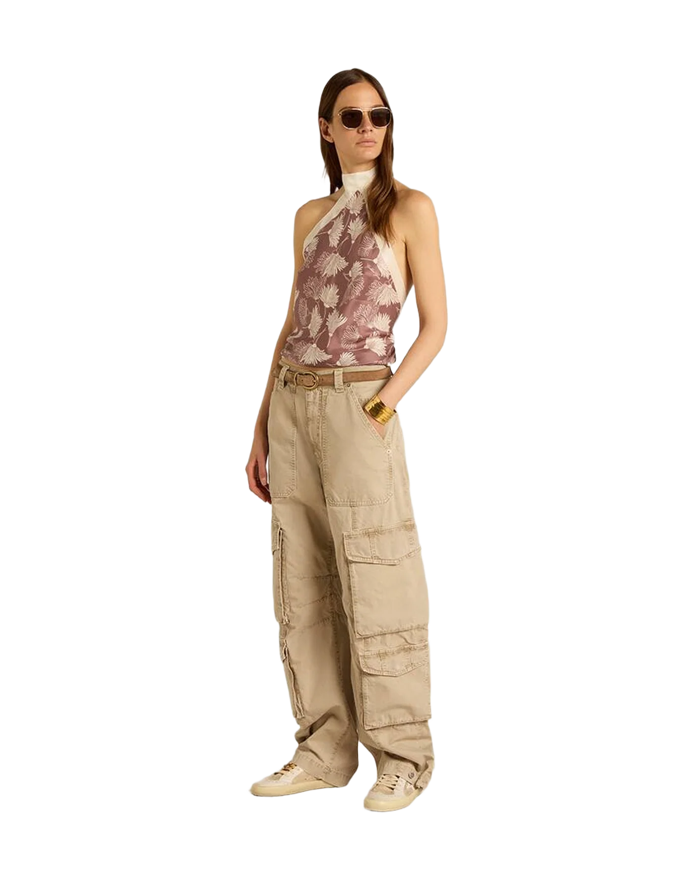 Women | Pink Top with White Flowers | Rose Taupe x Antique White - Image 3