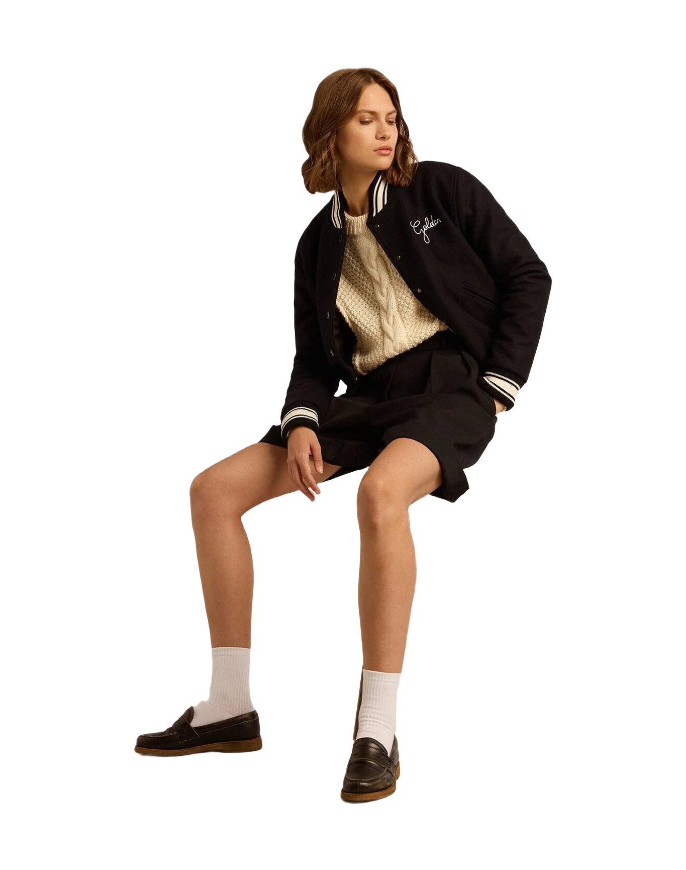 Women | Round-Neck Sweater Wool with Braided Motif | Natural White - Image 8