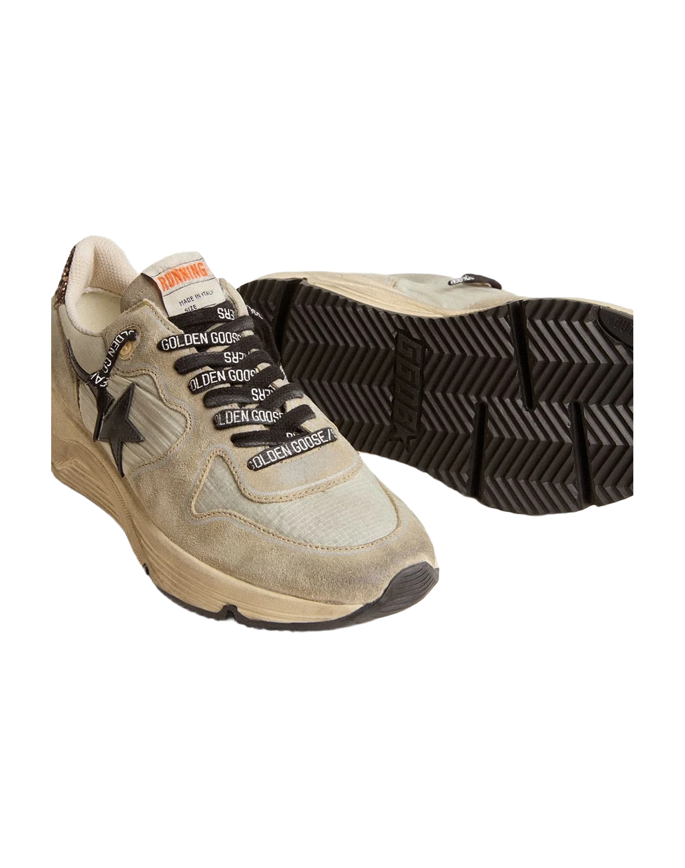 Women | Running Sole Gray Nylon with Black Star & Glitter Heel Tab | Ice x Taupe x Black x Brown - Image 5