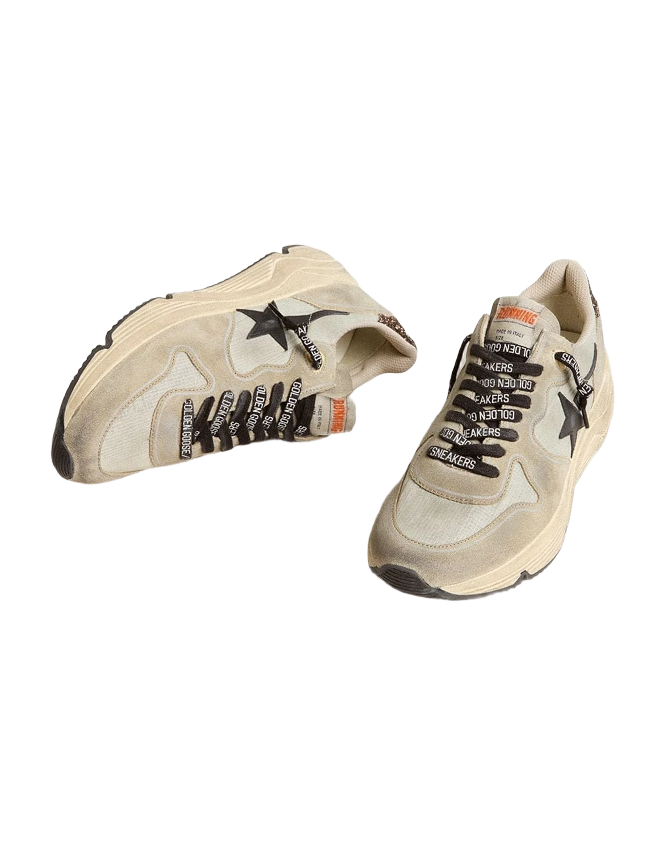 Women | Running Sole Gray Nylon with Black Star & Glitter Heel Tab | Ice x Taupe x Black x Brown - Image 8