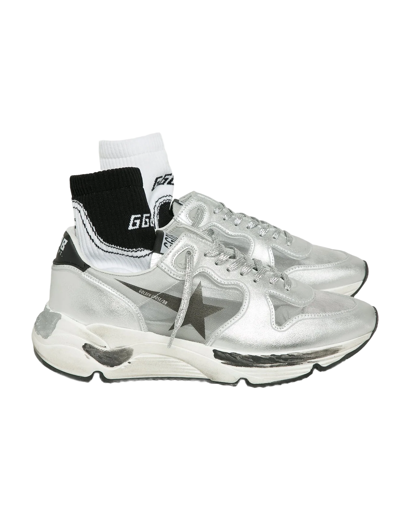 Women | Running Sole Silver with Black Star & Heel Tab | Silver x Black - Image 2