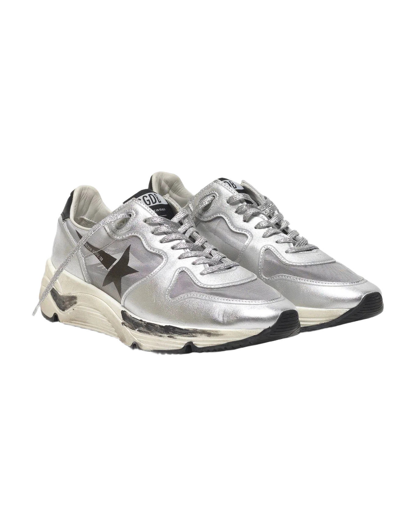 Women | Running Sole Sneakers Laminated Leather & Mesh - Image 2