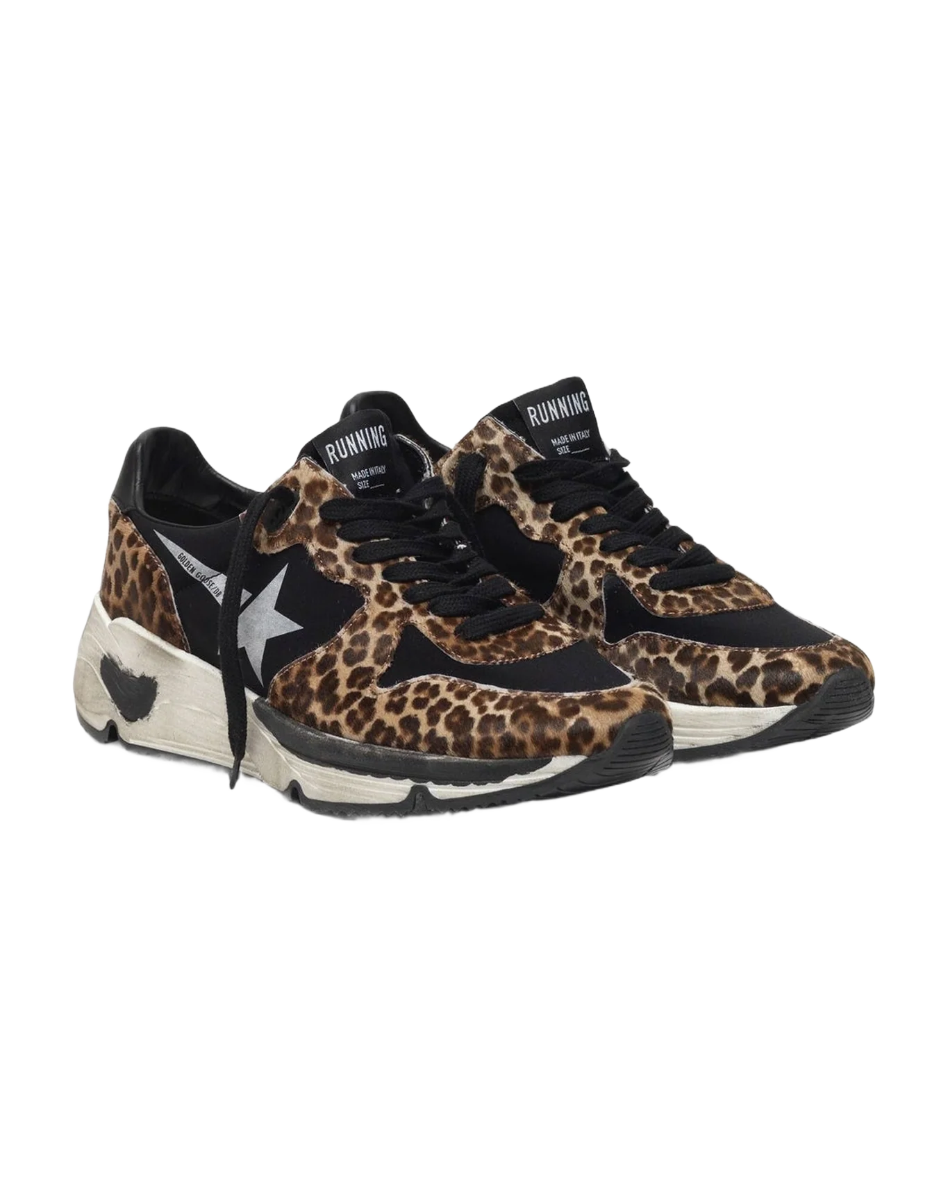 Women | Running Sole Sneakers Leopard-Print Pony Skin