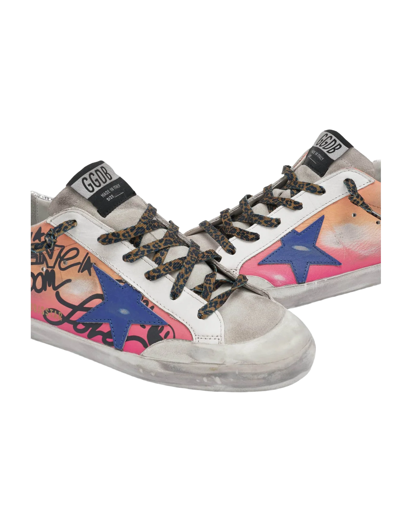 Women | Shaded Pink Super-Star Sneakers with Metallic Heel Tab | Pink Degrade x Ice x Blue x Silver - Image 2
