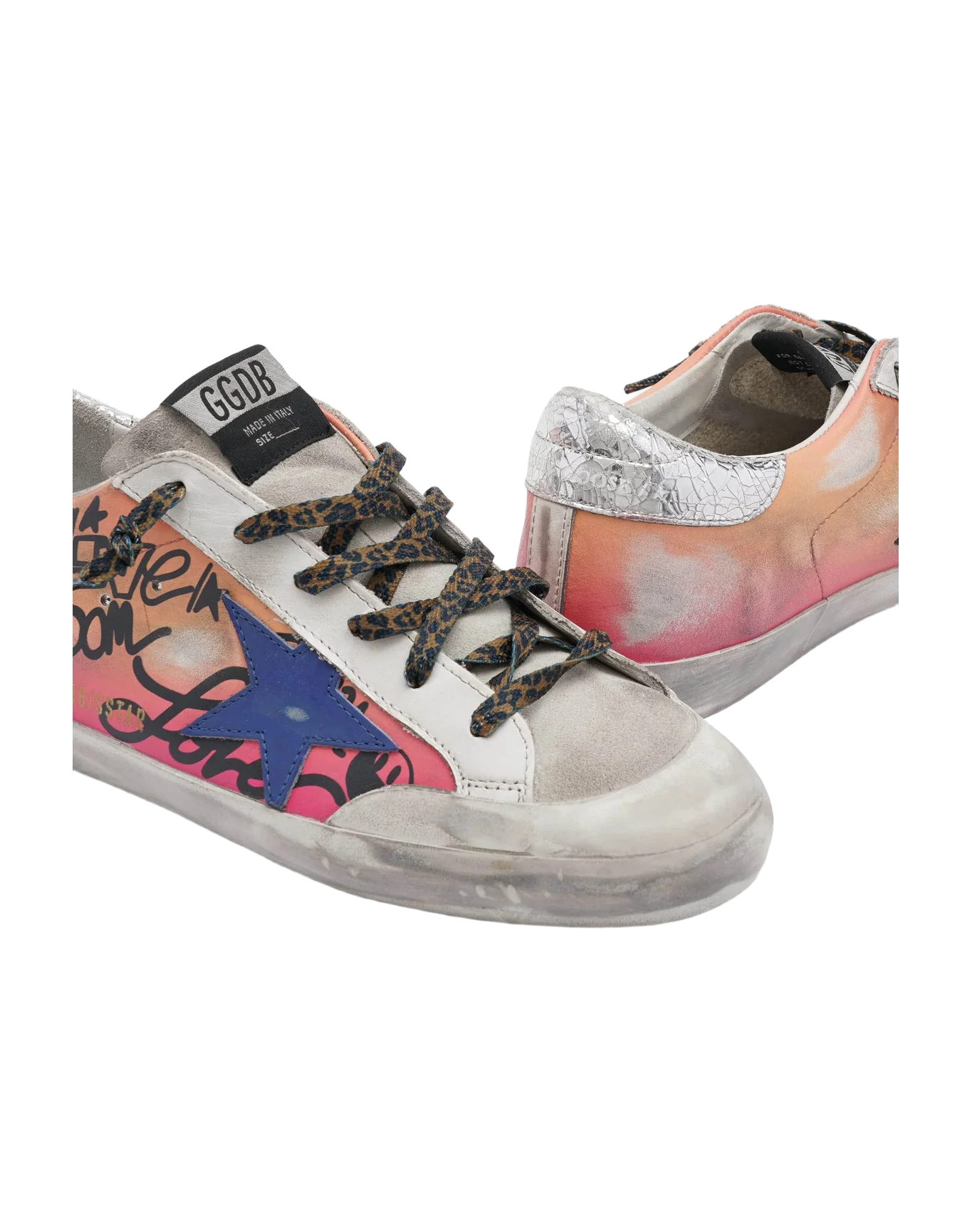 Women | Shaded Pink Super-Star Sneakers with Metallic Heel Tab | Pink Degrade x Ice x Blue x Silver - Image 3