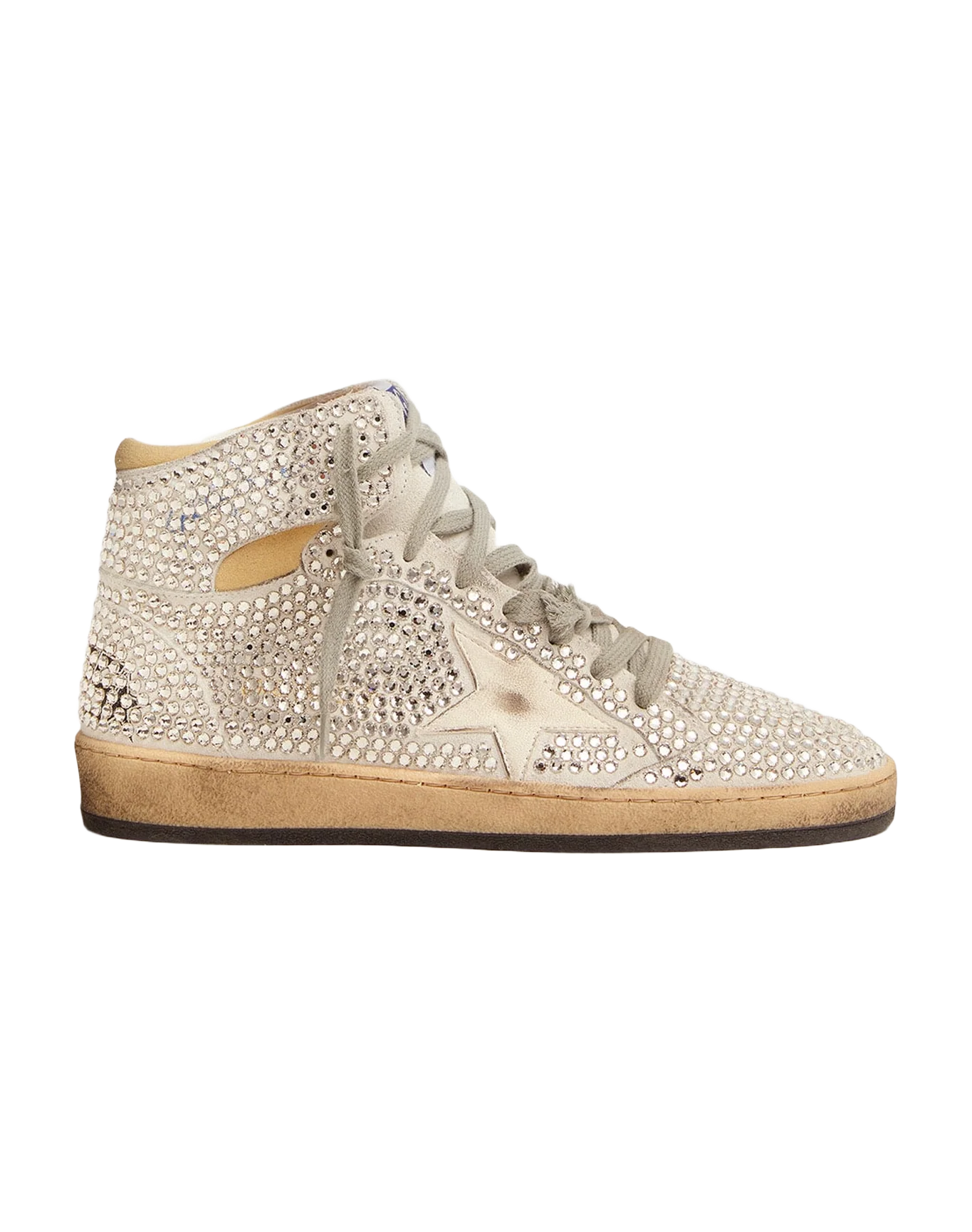 Women | Sky-Star Optical White Suede with All-Over Swarovski Crystals | Optic White x Silver - Image 3