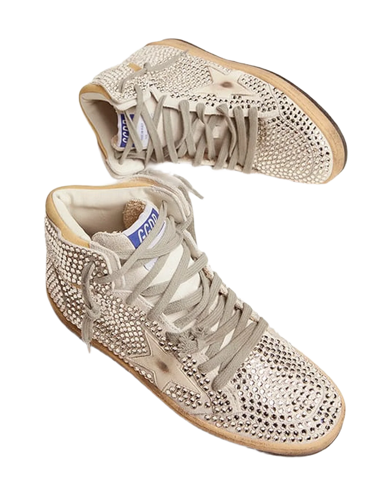 Women | Sky-Star Optical White Suede with All-Over Swarovski Crystals | Optic White x Silver - Image 4