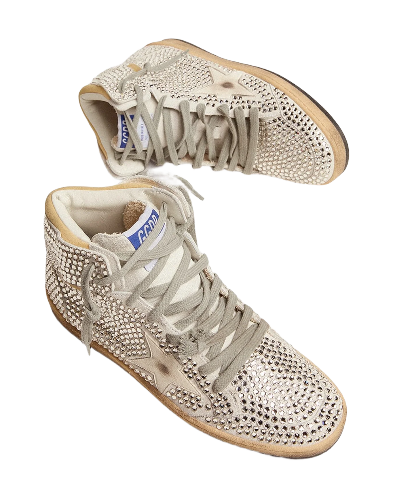 Women | Sky-Star Optical White Suede with All-Over Swarovski Crystals | Optic White x Silver - Image 8
