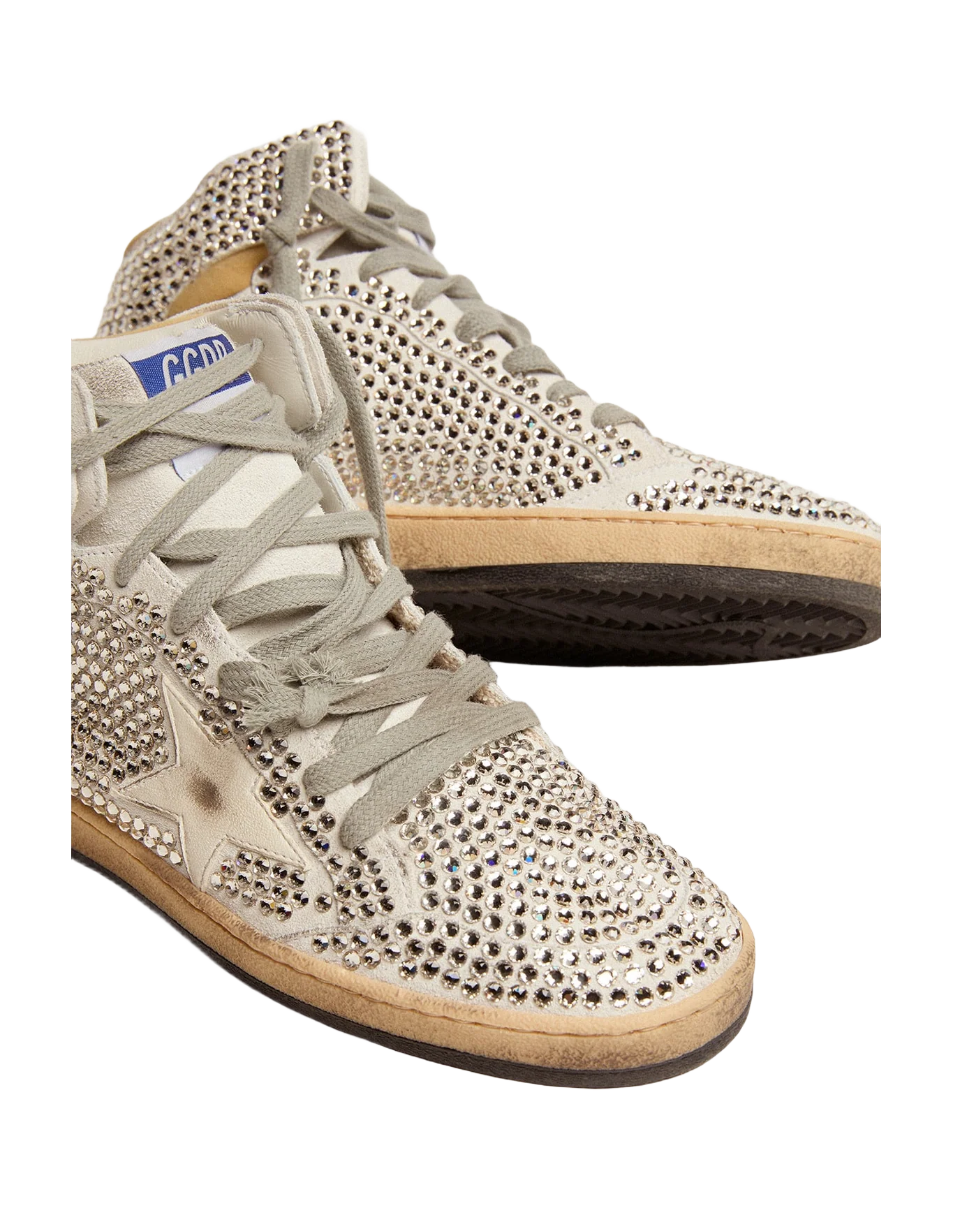 Women | Sky-Star Optical White Suede with All-Over Swarovski Crystals | Optic White x Silver - Image 9