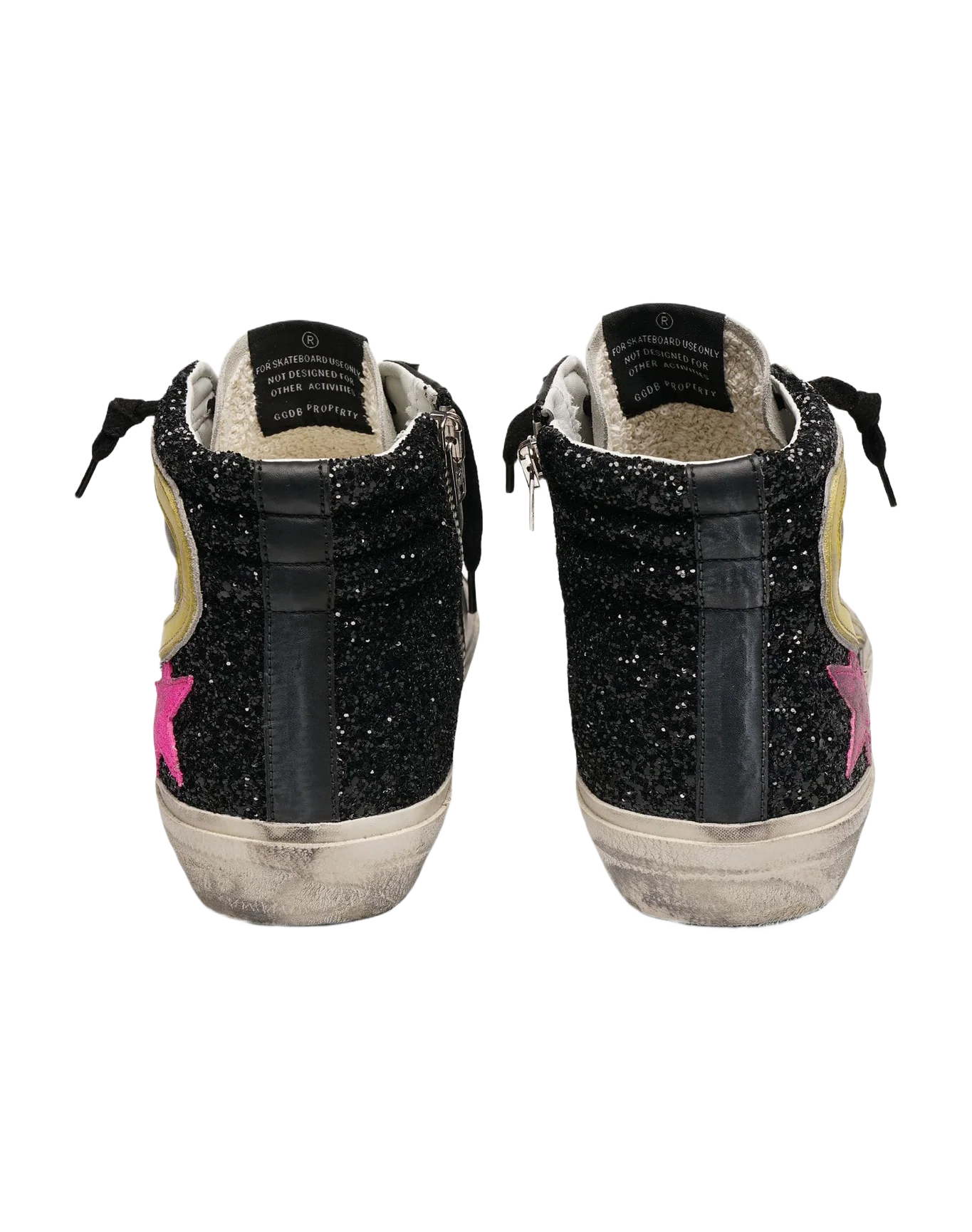 Women | Slide Sneakers Black Glitter-Yellow-Purple - Image 3