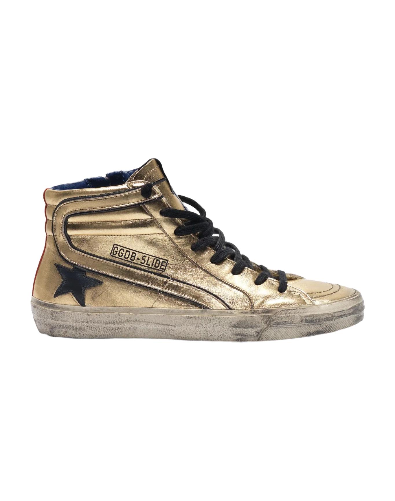 Women | Slide Sneakers Gold Laminated Leather - Image 3