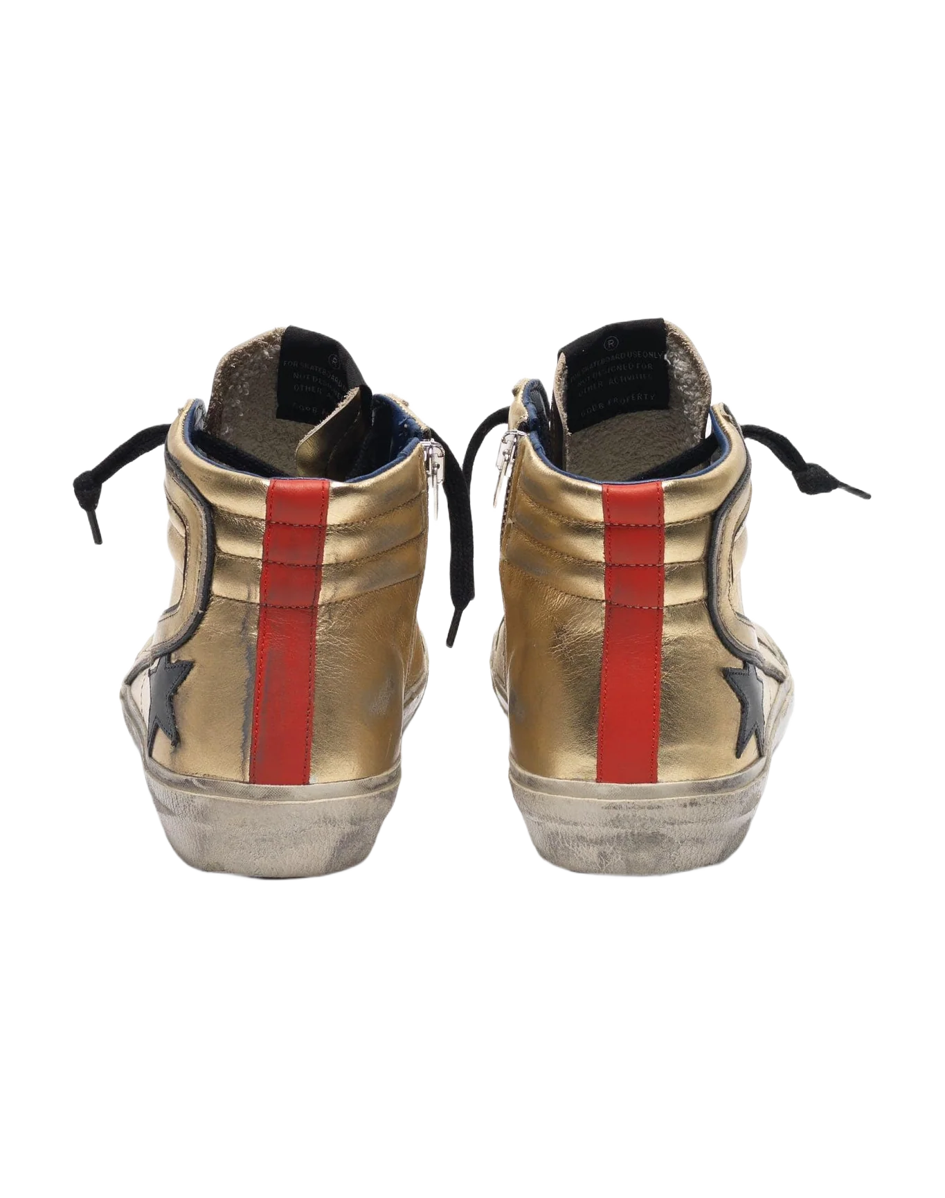 Women | Slide Sneakers Gold Laminated Leather - Image 7